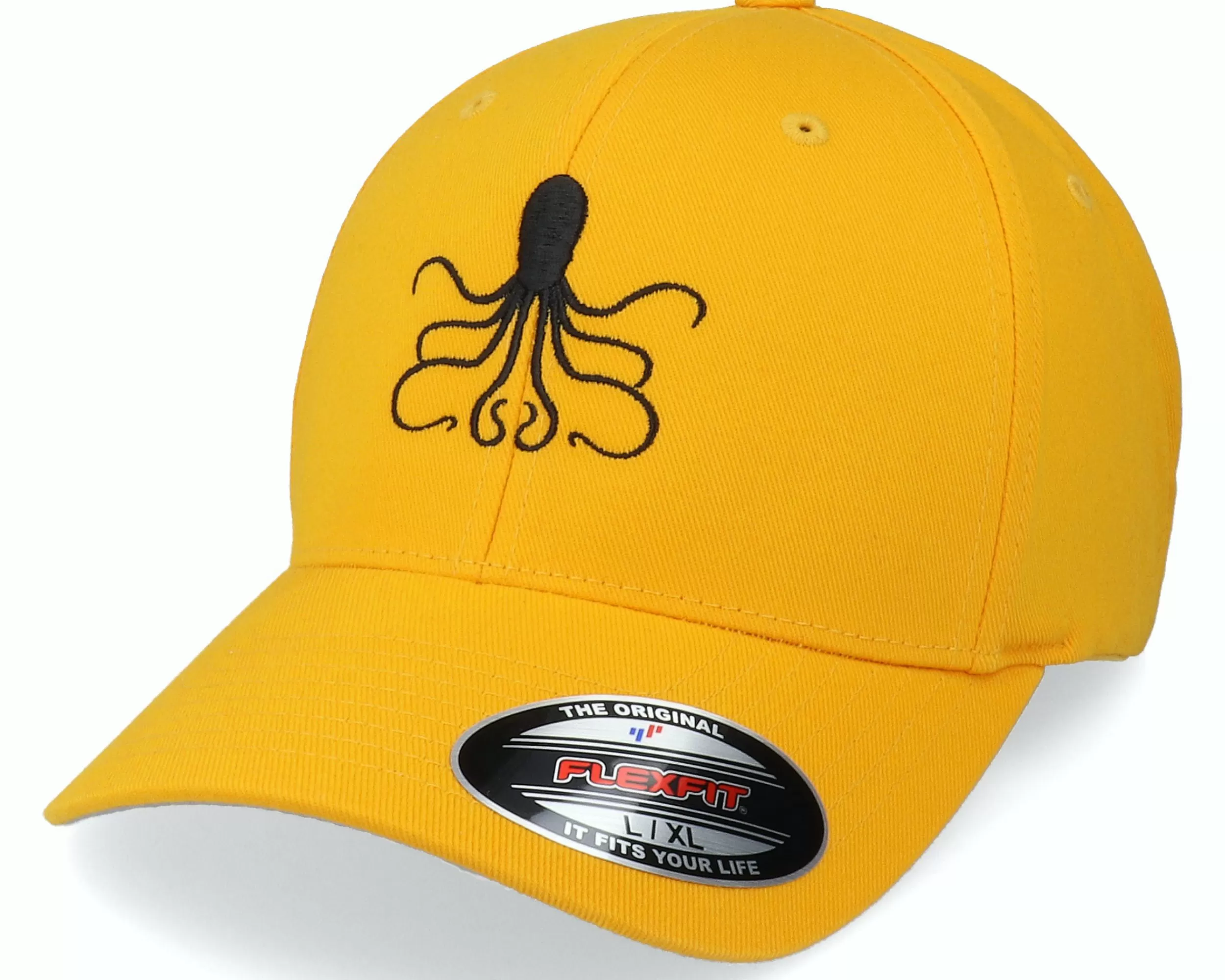 Iconic Octopus Silhouette Yellow Flexfit - -Unisex Flexfit