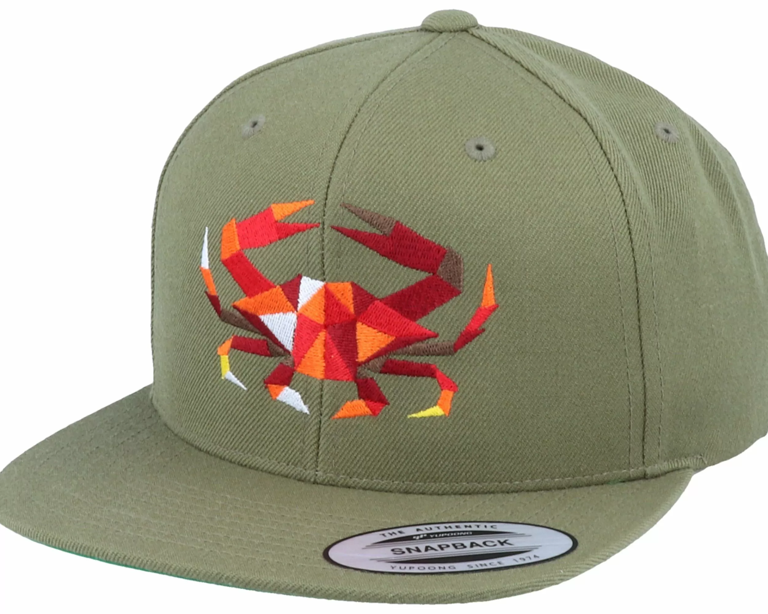 Origami Orange Paper Crab Green Snapback - -Unisex Snapback