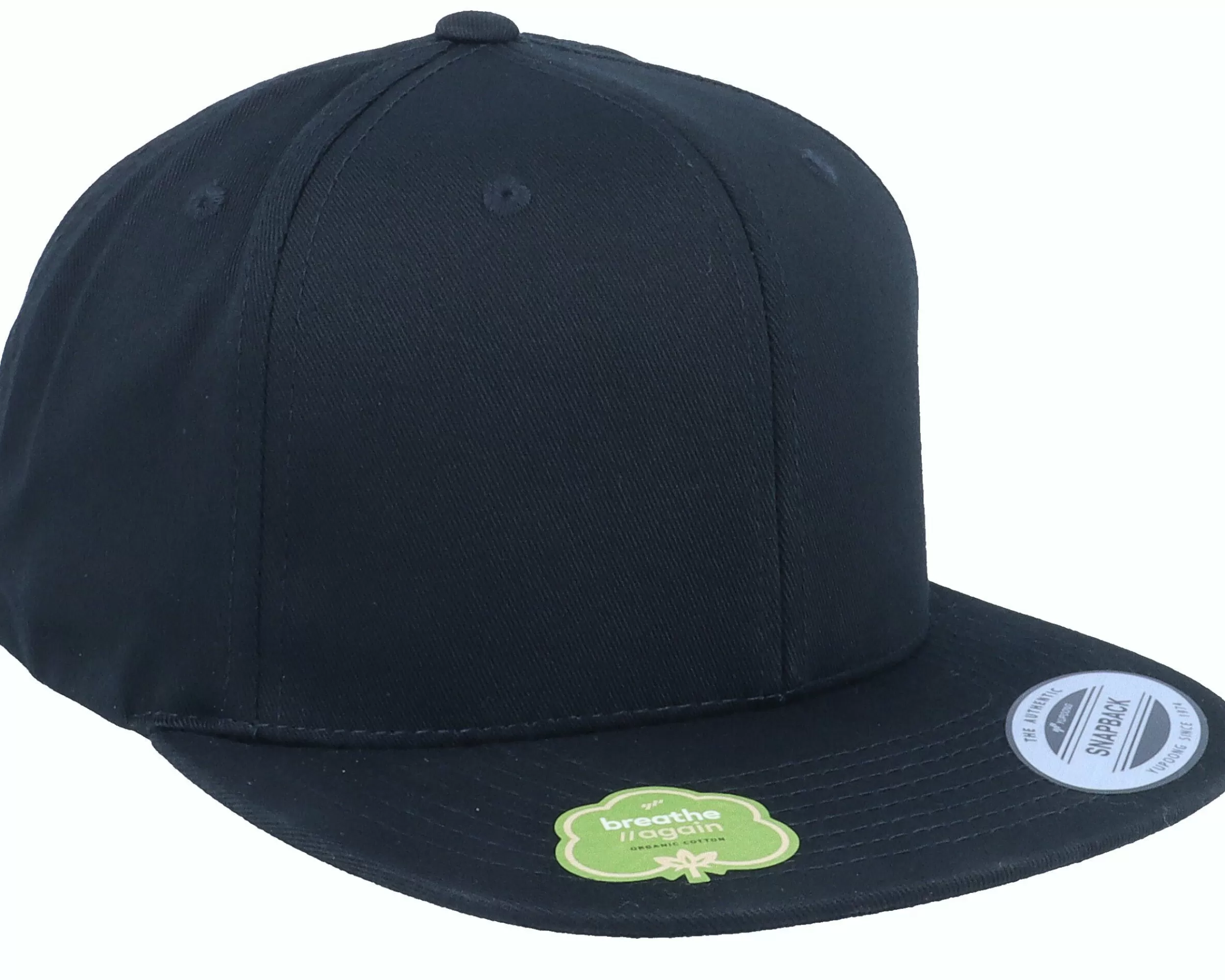 Yupoong Organic Black/Black Snapback - -Unisex Snapback