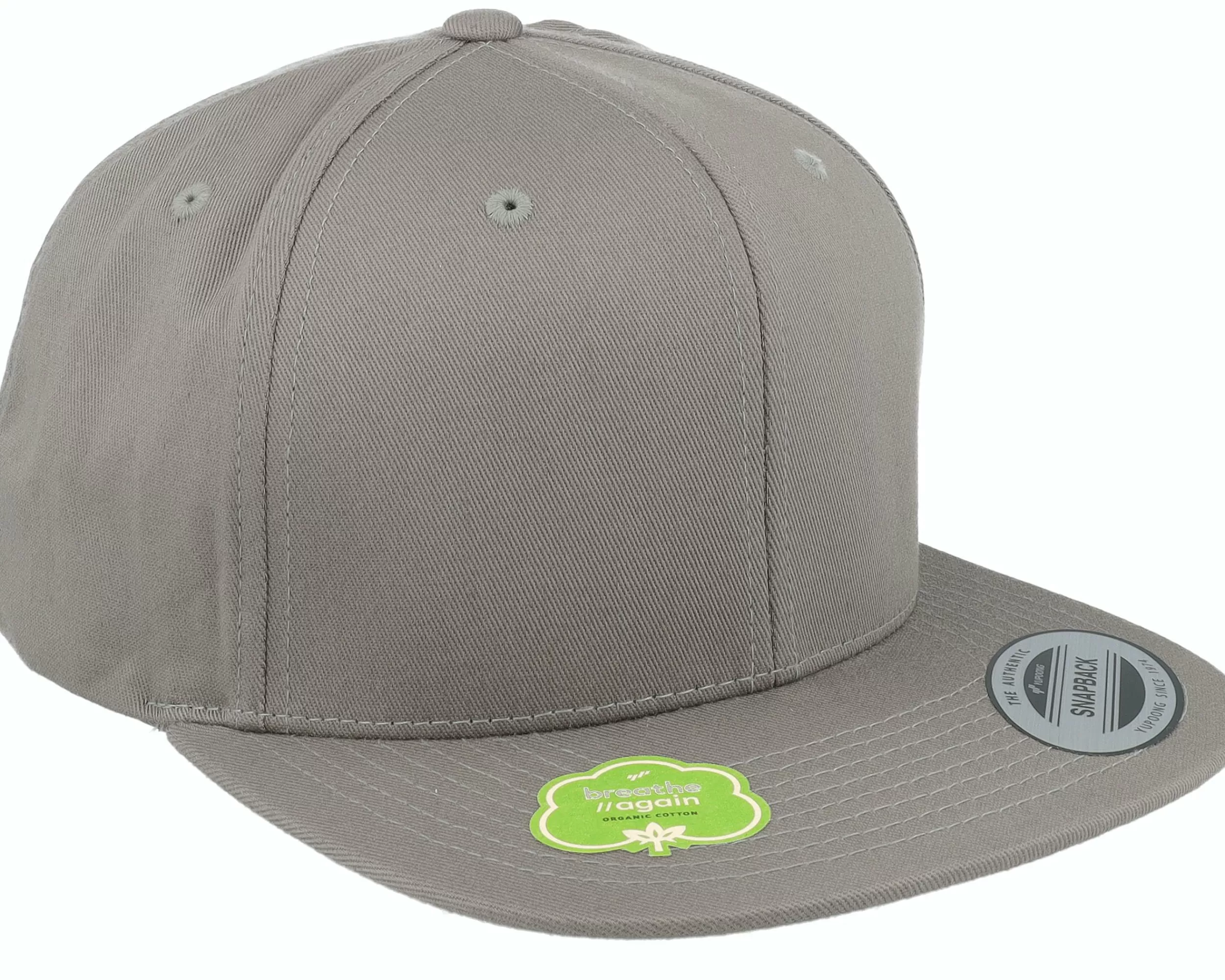 Yupoong Organic Cotton Palegrey Snapback - -Unisex Snapback