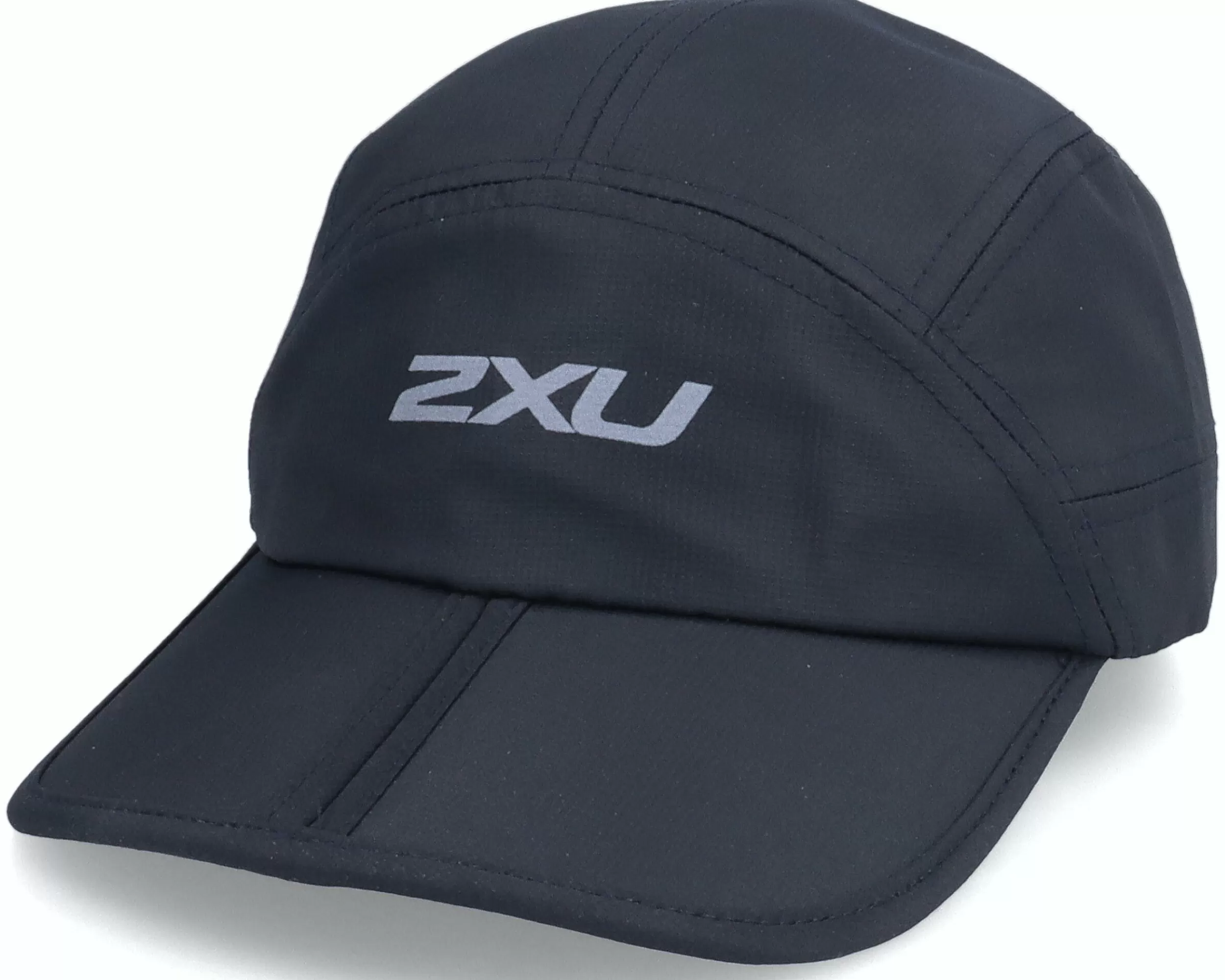 2XU Packable Run Cap Black/Silver Reflective 5-Panel - -Unisex 5-Panel