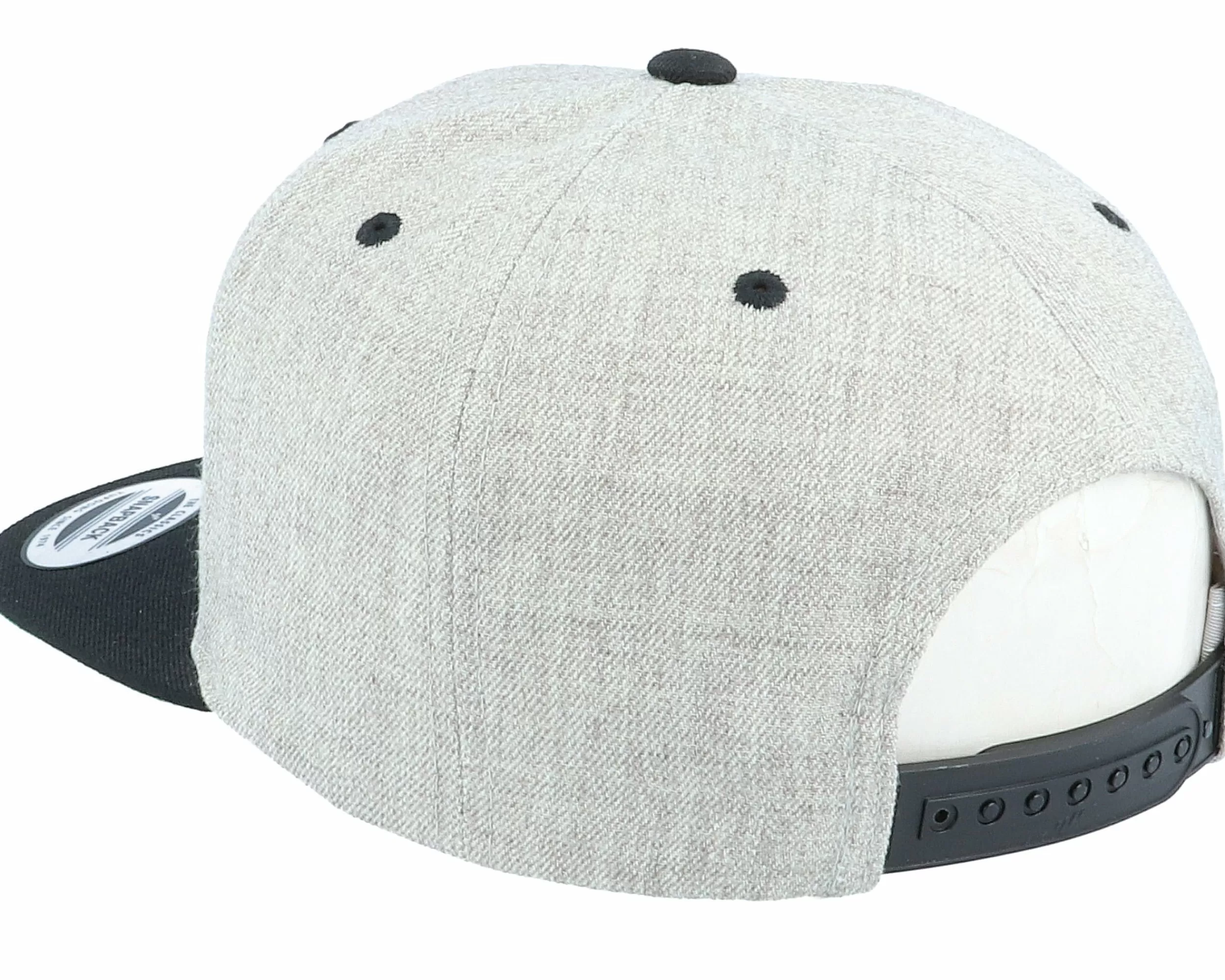 Origami Paper Shark Heather Grey/Black Snapback - -Unisex Snapback