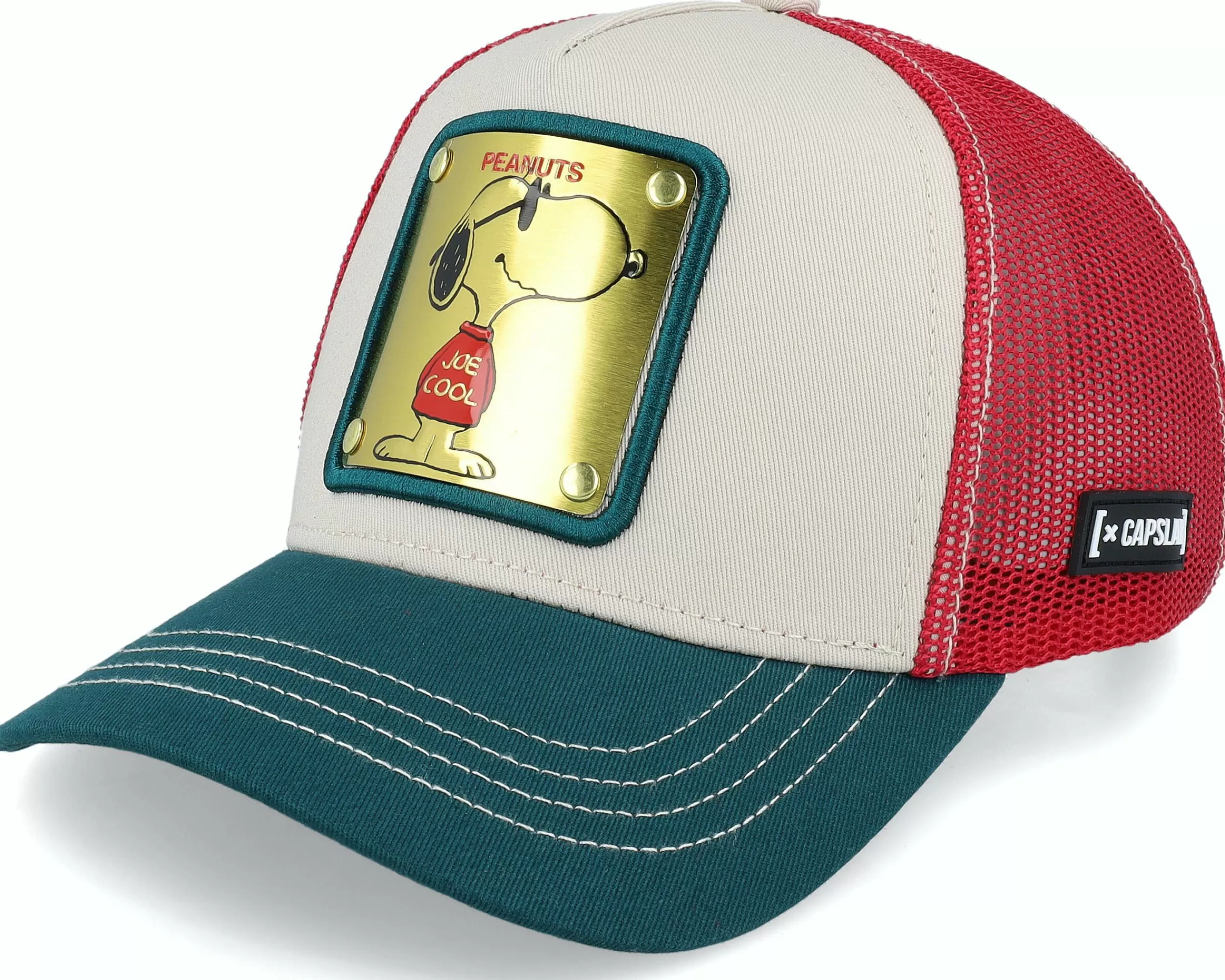 Capslab Peanuts Snoopy White/Red/Dark Green Trucker - -Unisex Trucker