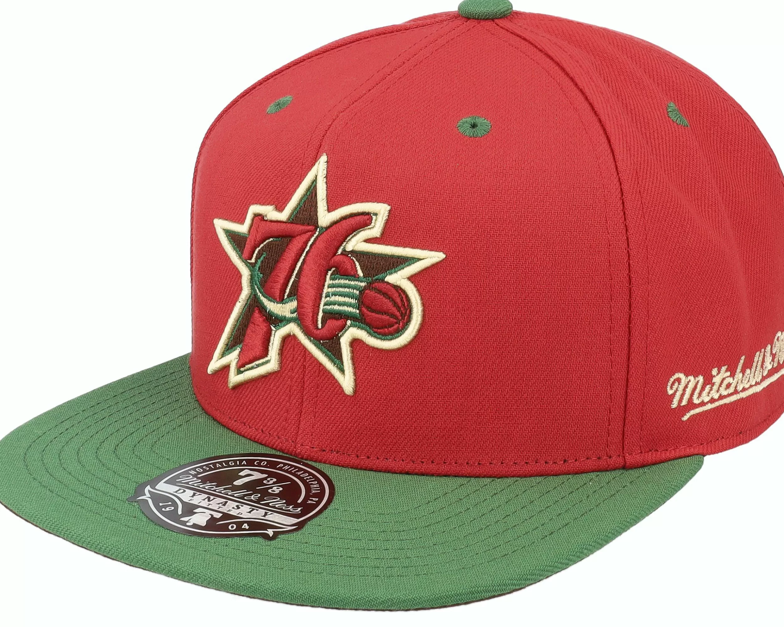 Mitchell & Ness Philadelphia 76Ers Nightmare Red/Green Fitted - -Unisex Fitted