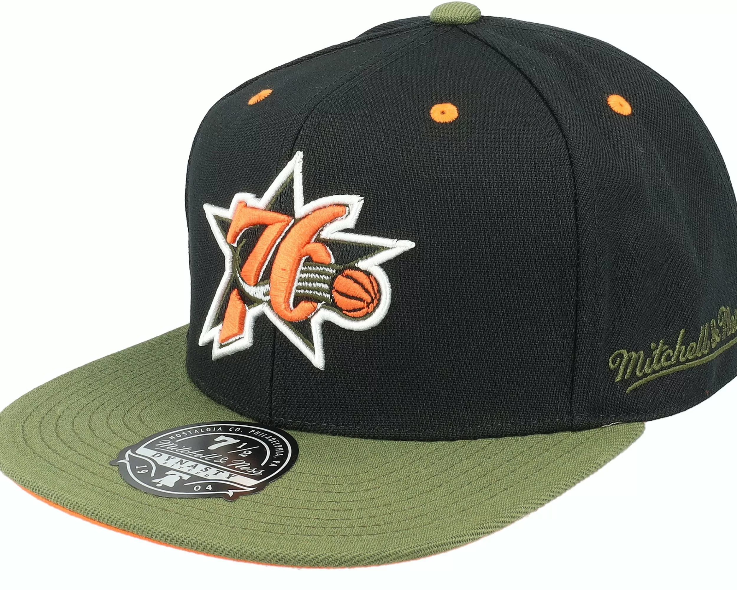 Mitchell & Ness Philadelphia 76Ers Take Flight Black/Green Fitted - -Unisex Fitted