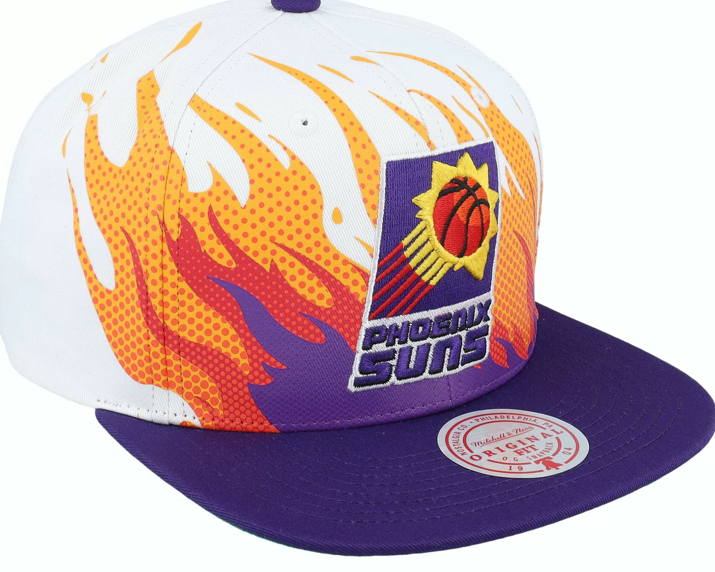 Mitchell & Ness Phoenix Suns Hot Fire White Snapback - -Unisex Snapback