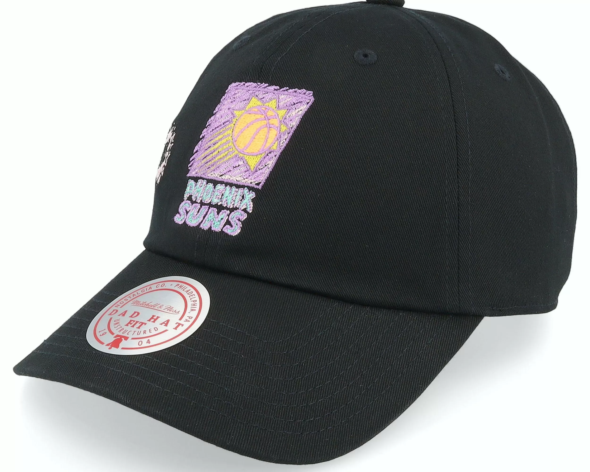 Mitchell & Ness Phoenix Suns Sidewalk Sketch Black Dad Cap - -Unisex Dad Cap