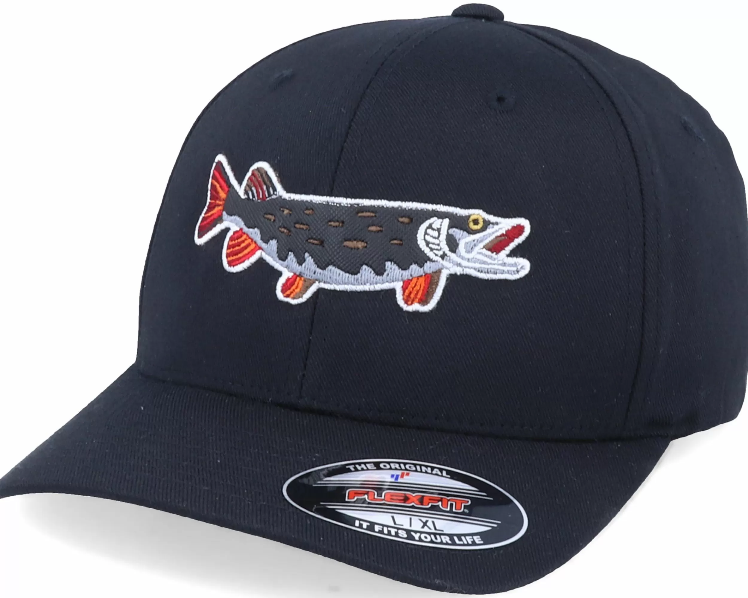 Skillfish Pike Black Applique Black Flexfit - -Unisex Flexfit