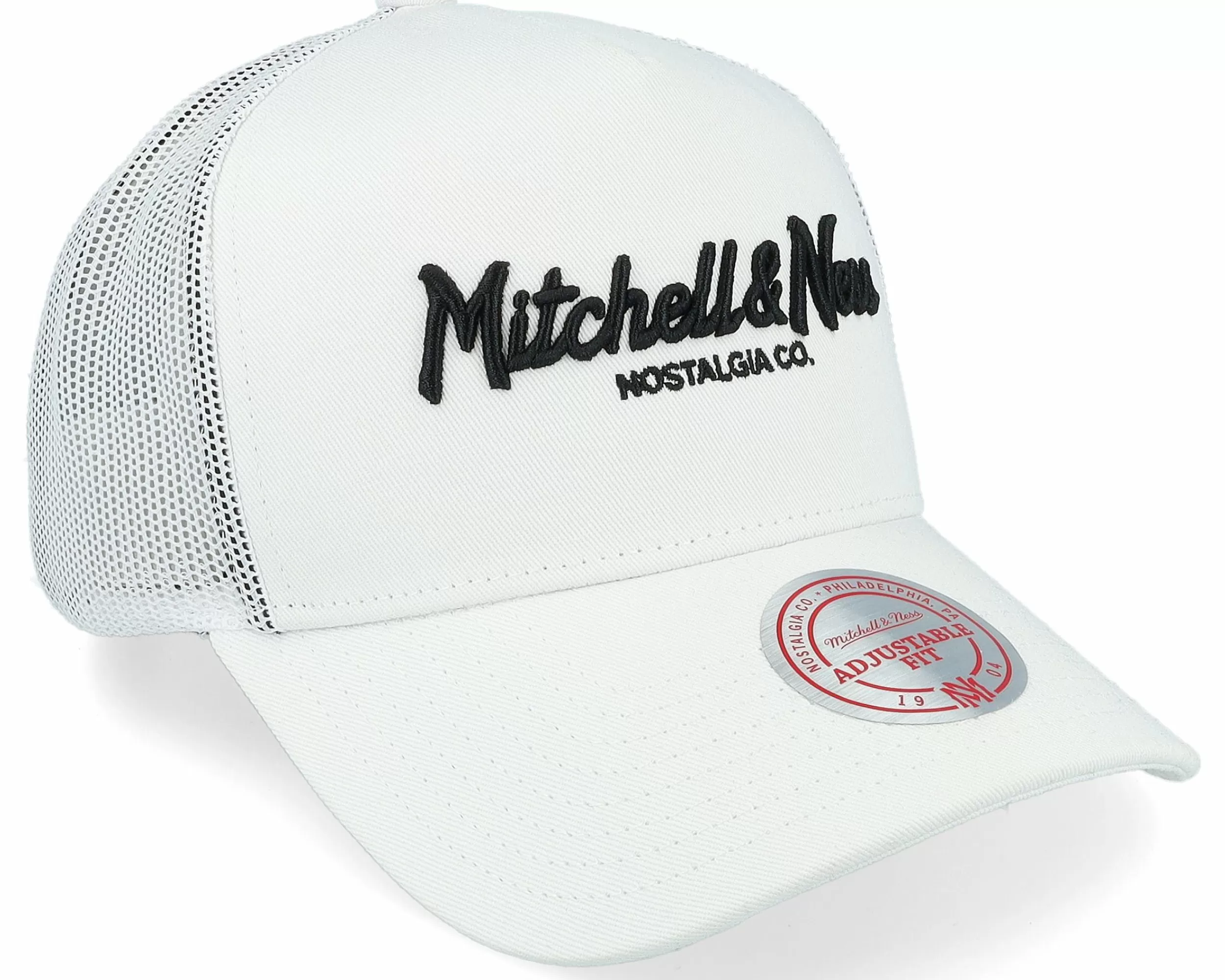 Mitchell & Ness Pinscript White/Black Trucker - -Unisex Trucker