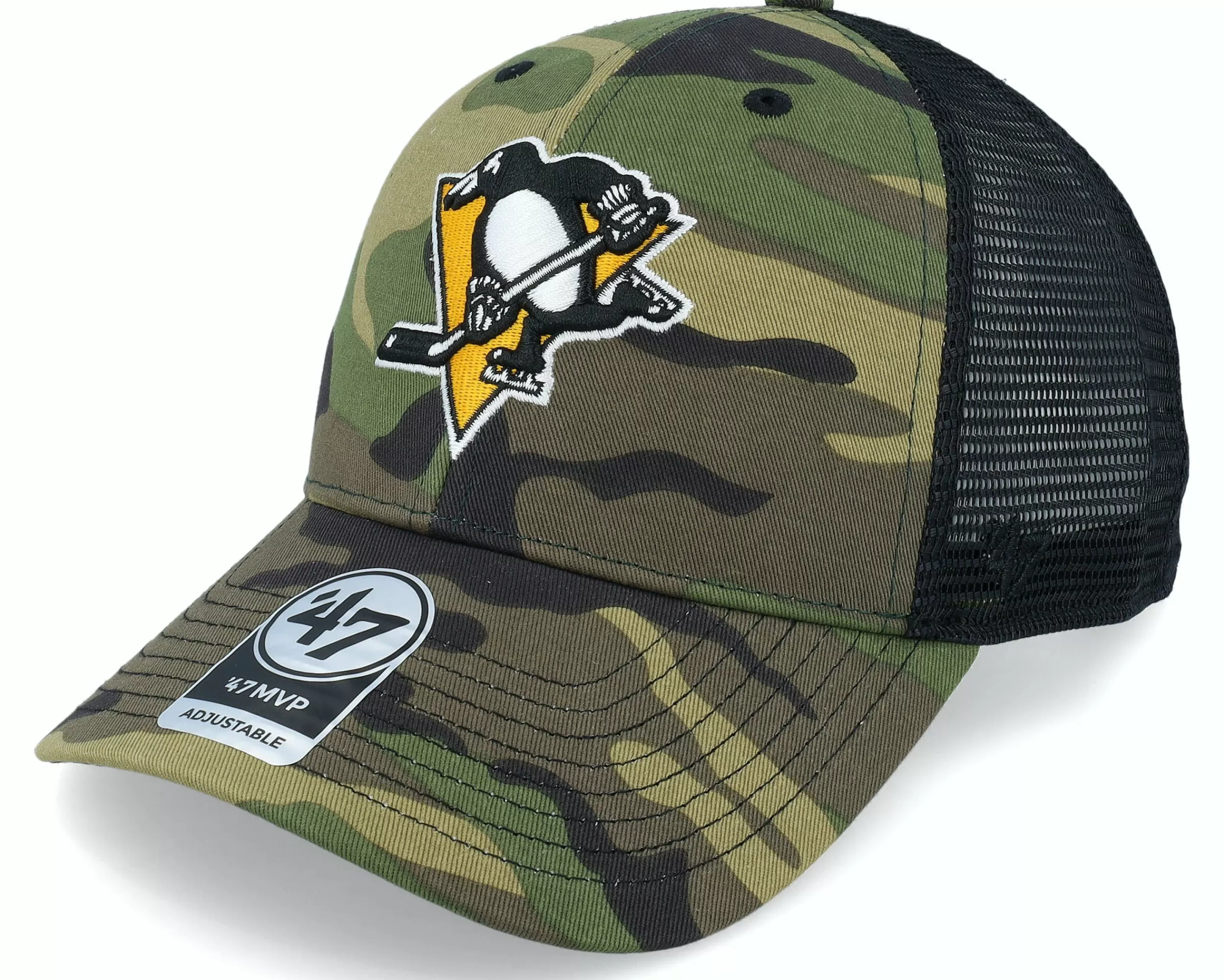 47 Brand Pittsburgh Penguins 47 Mvp Camo/Black Trucker - -Unisex Trucker