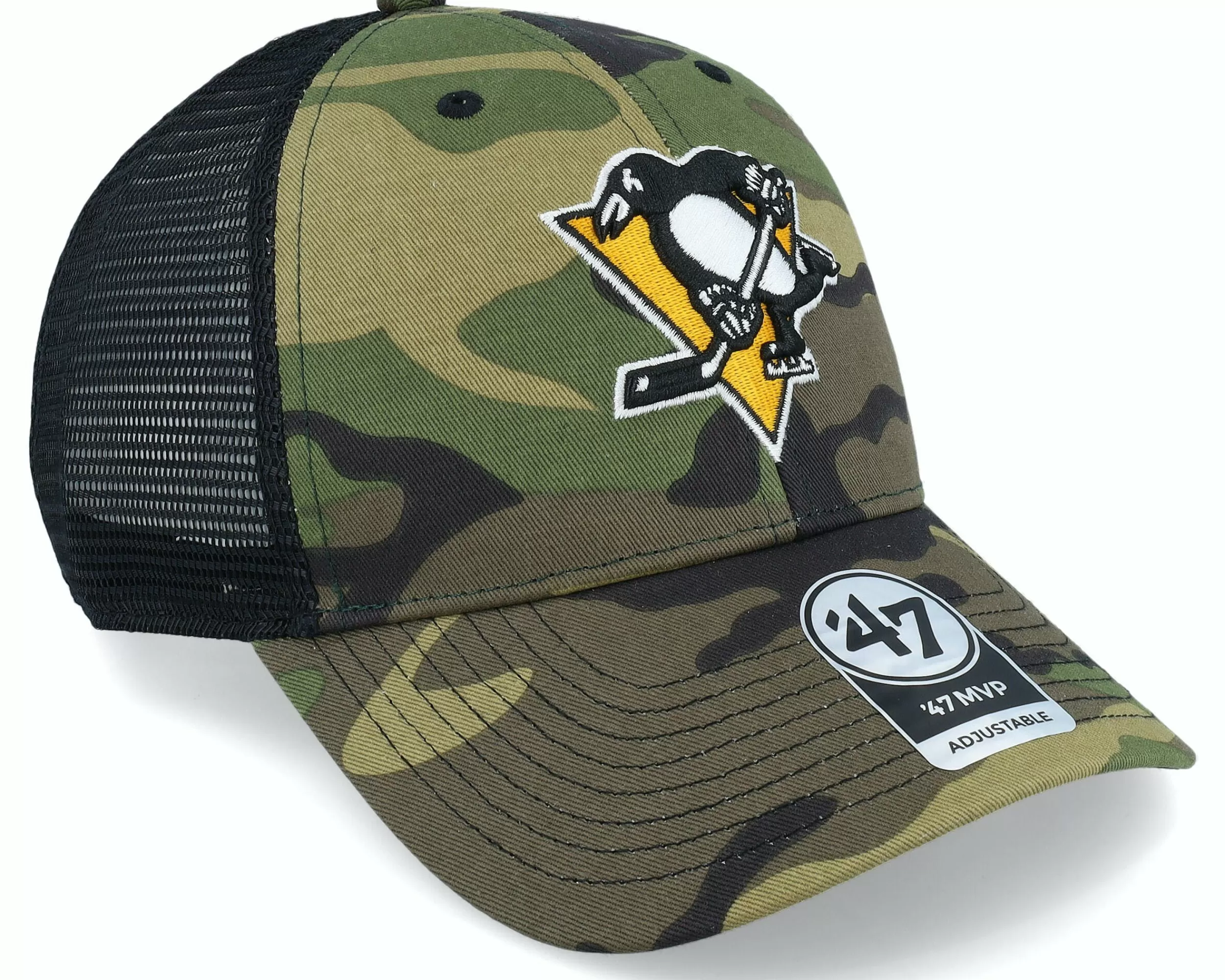 47 Brand Pittsburgh Penguins 47 Mvp Camo/Black Trucker - -Unisex Trucker