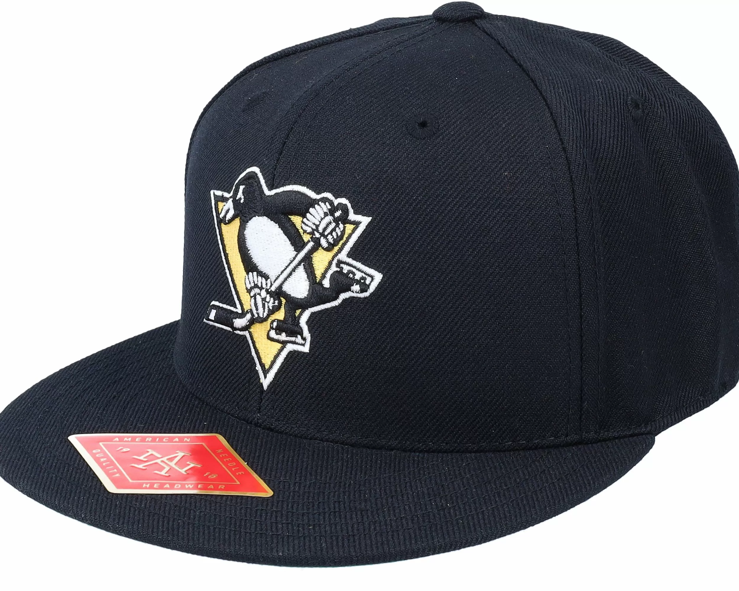 American Needle Pittsburgh Penguins Deep Dish Black Fitted - -Unisex Fitted