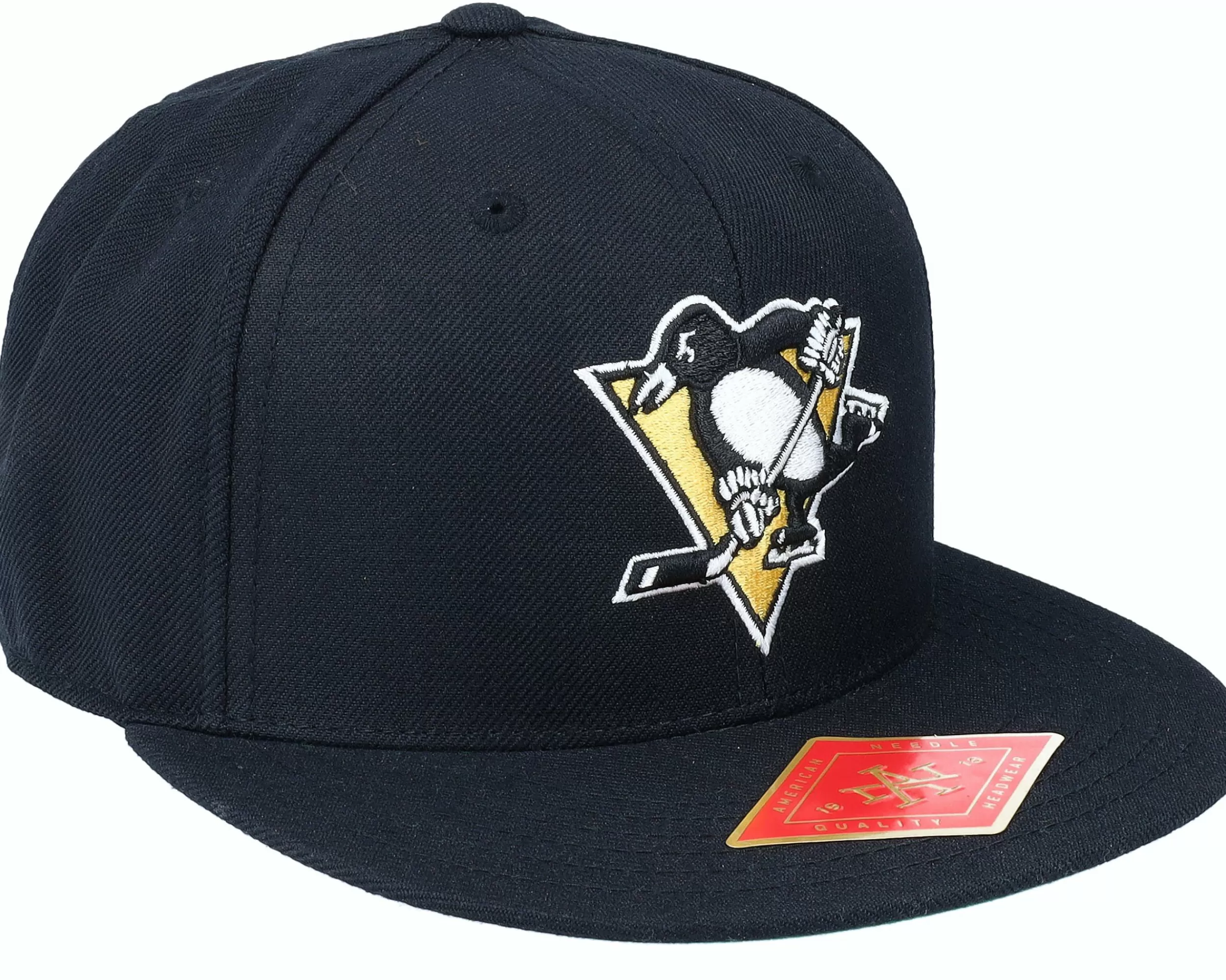 American Needle Pittsburgh Penguins Deep Dish Black Fitted - -Unisex Fitted