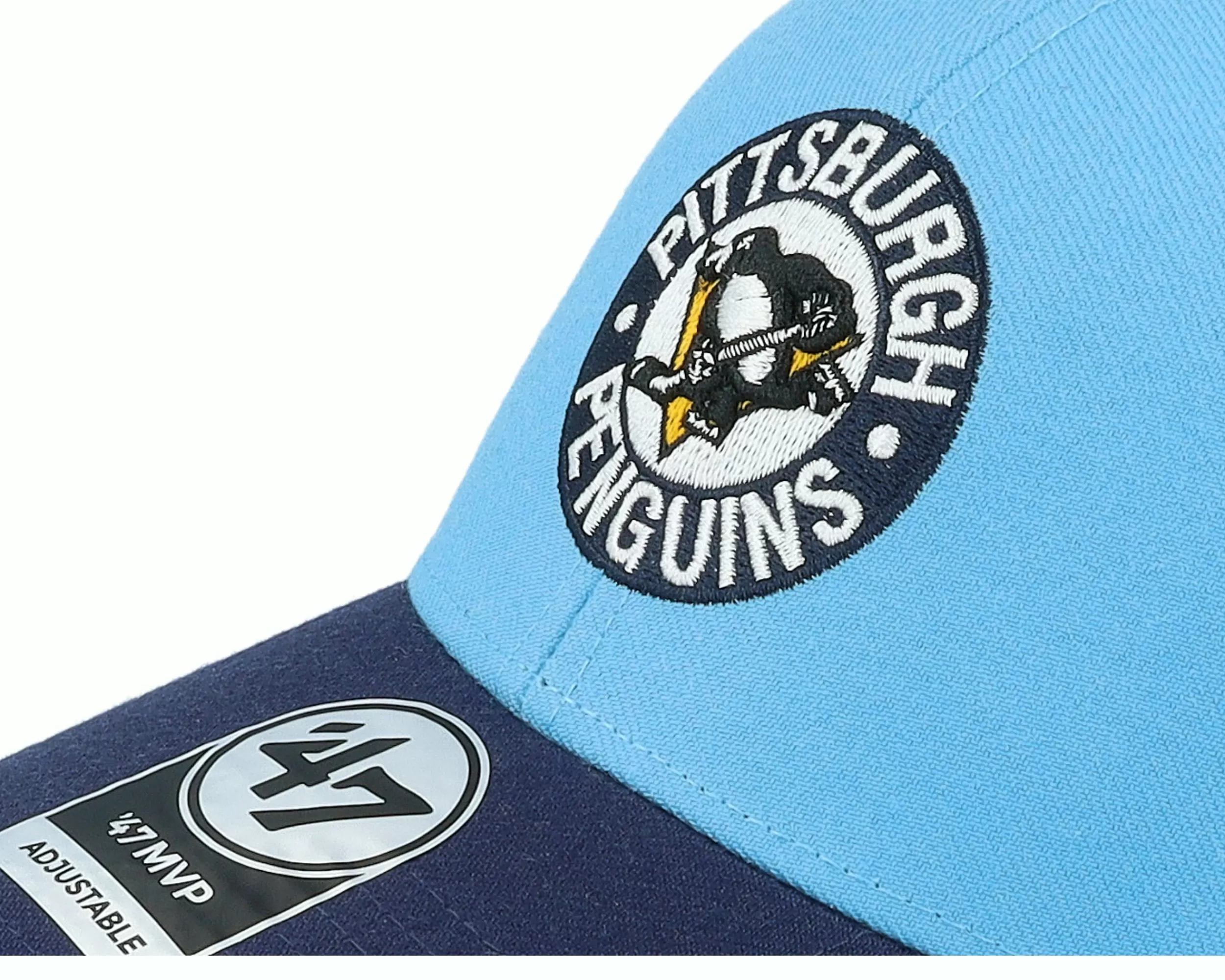47 Brand Pittsburgh Penguins Two Tone Mvp Columbus Blue/Navy Adjustable - -Unisex Adjustable