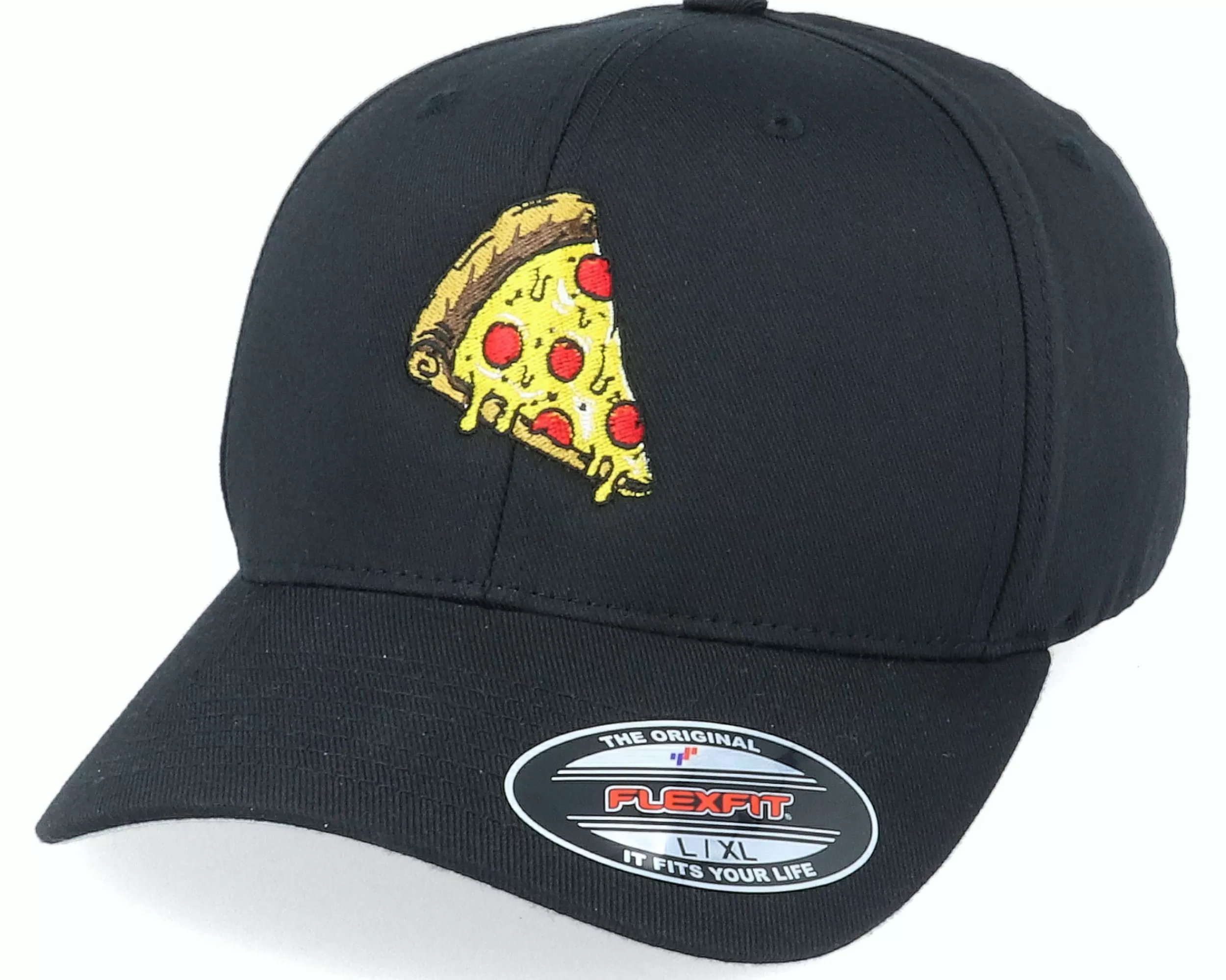 Iconic Pizza Slice Of Heaven Black Flexfit - -Unisex Flexfit