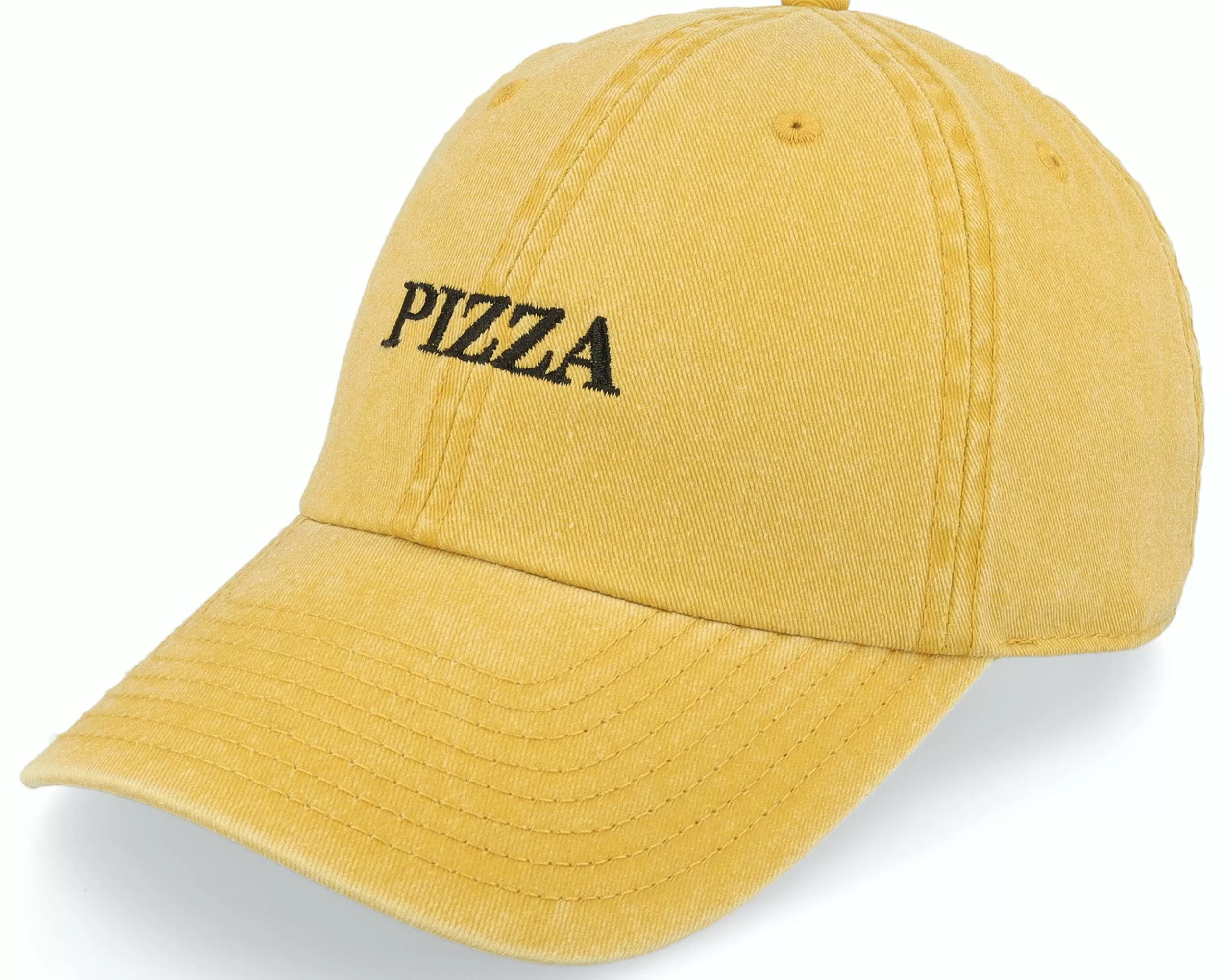 Iconic Pizza Washed Mustard Dad Cap - -Unisex Dad Cap