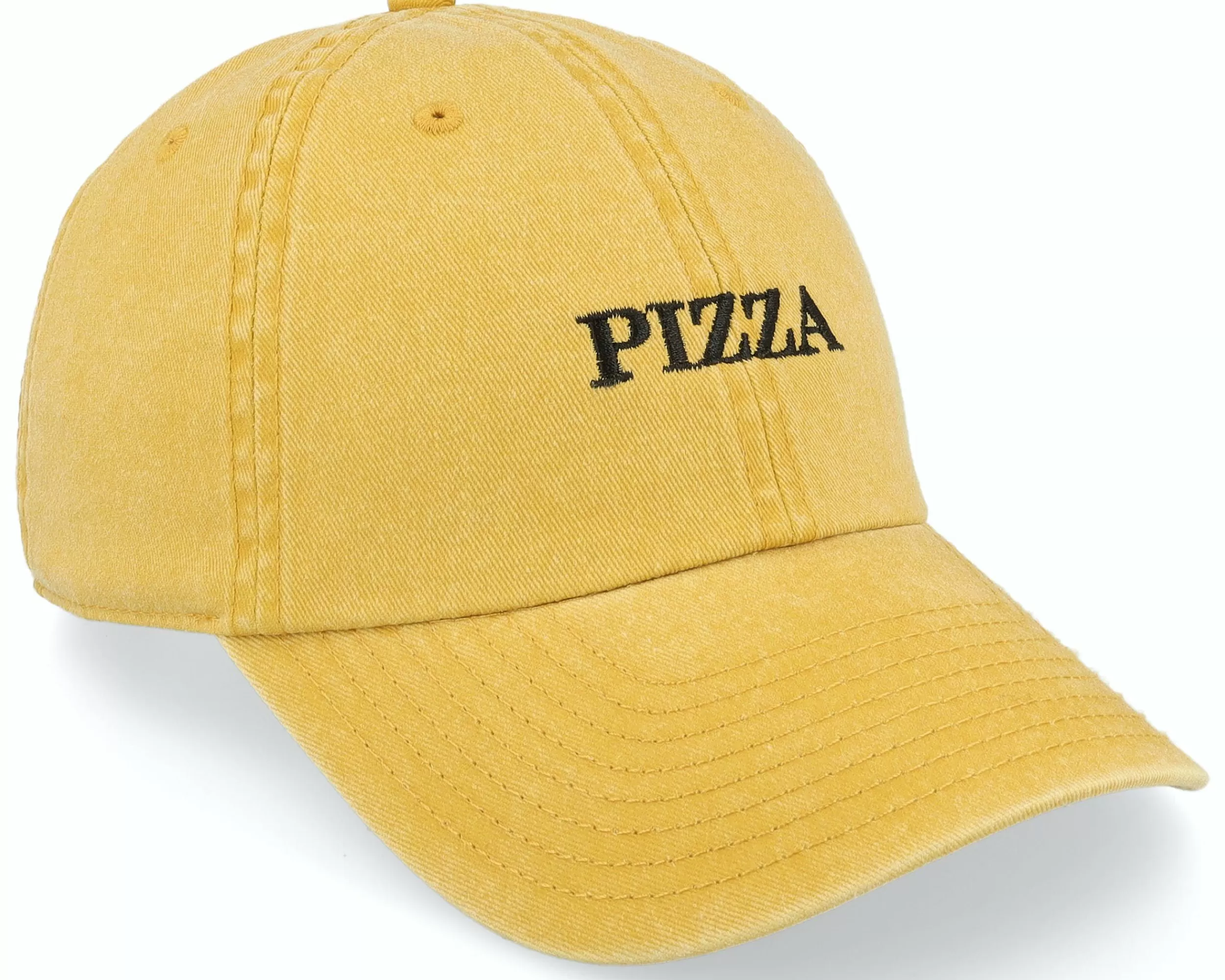 Iconic Pizza Washed Mustard Dad Cap - -Unisex Dad Cap