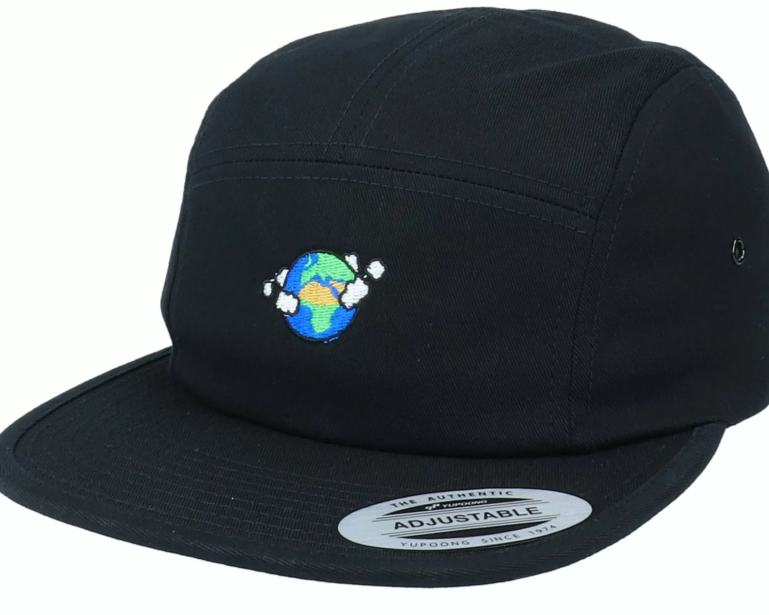 Iconic Planet Earth Black 5-Panel - -Unisex 5-Panel