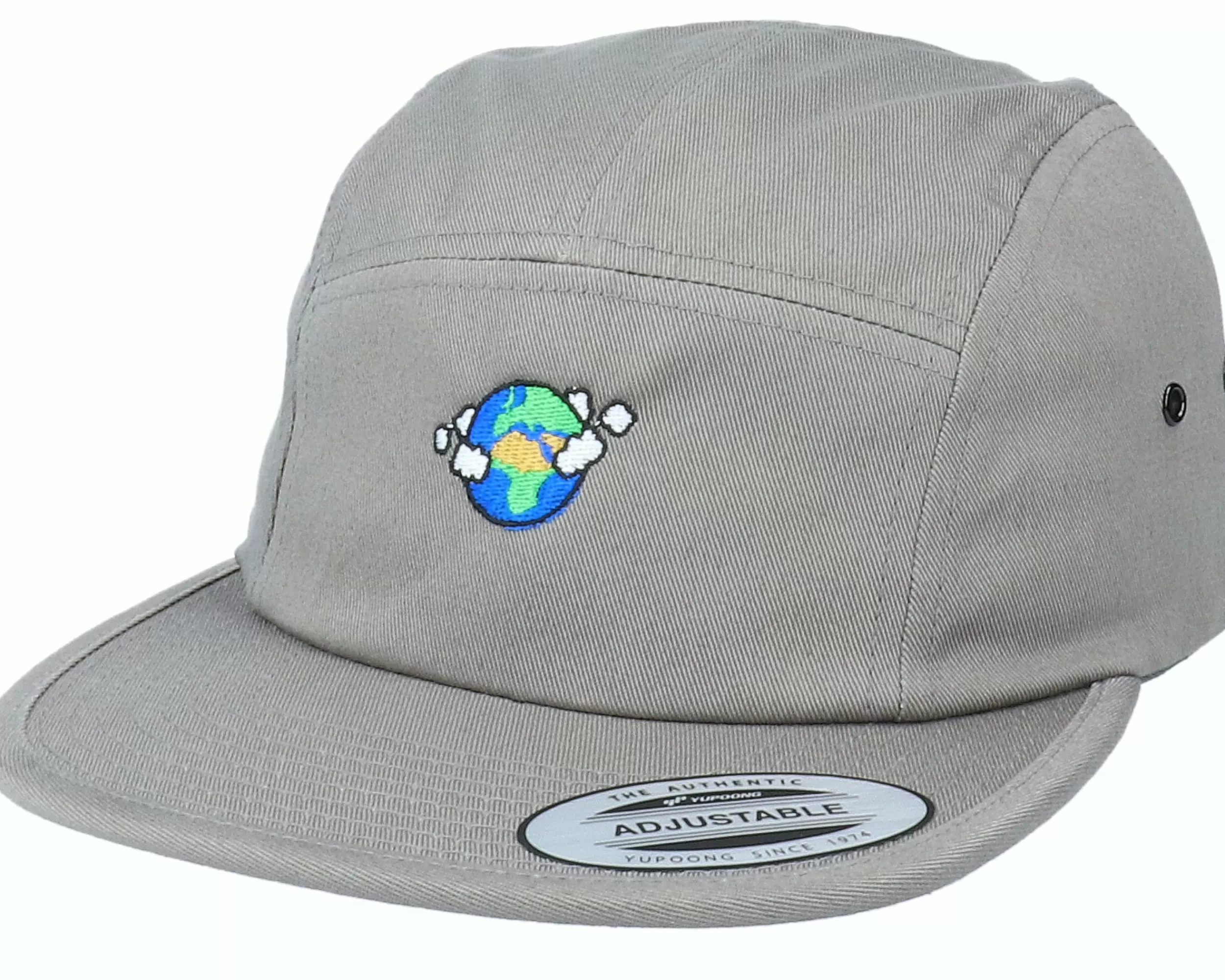 Iconic Planet Earth Grey 5-Panel - -Unisex 5-Panel