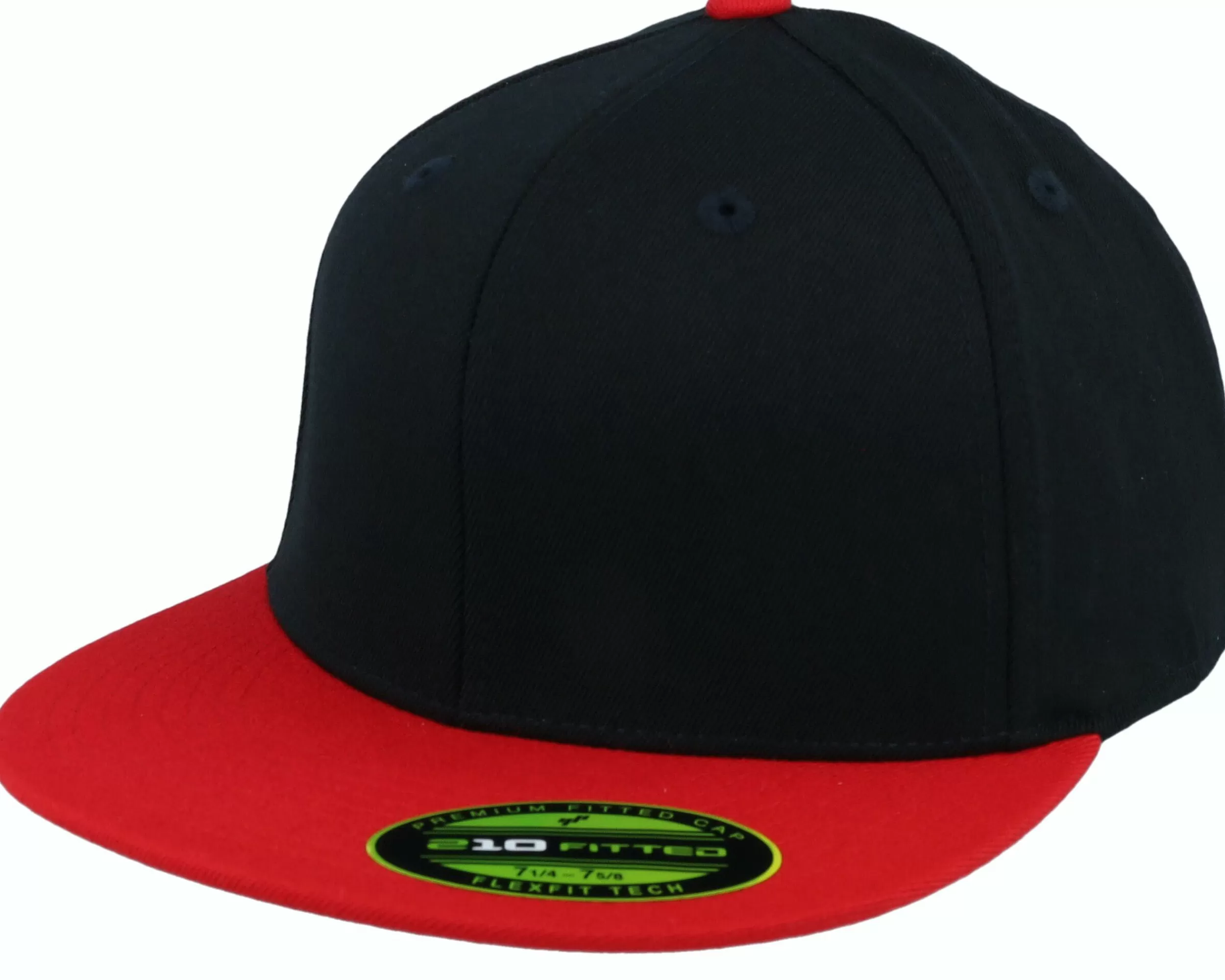 Flexfit Premium 210 2-Tone Black/Red Fitted - -Unisex Fitted