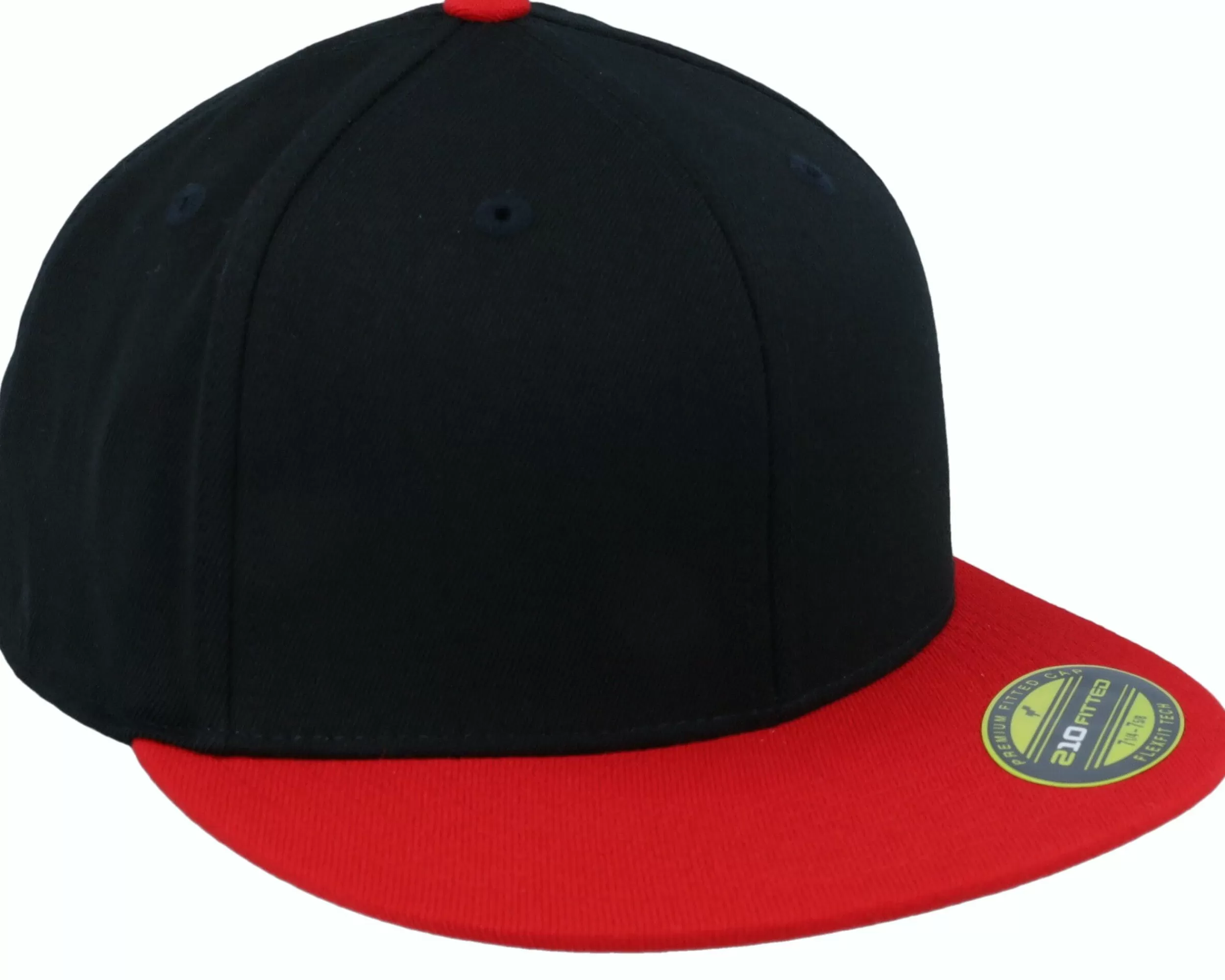 Flexfit Premium 210 2-Tone Black/Red Fitted - -Unisex Fitted