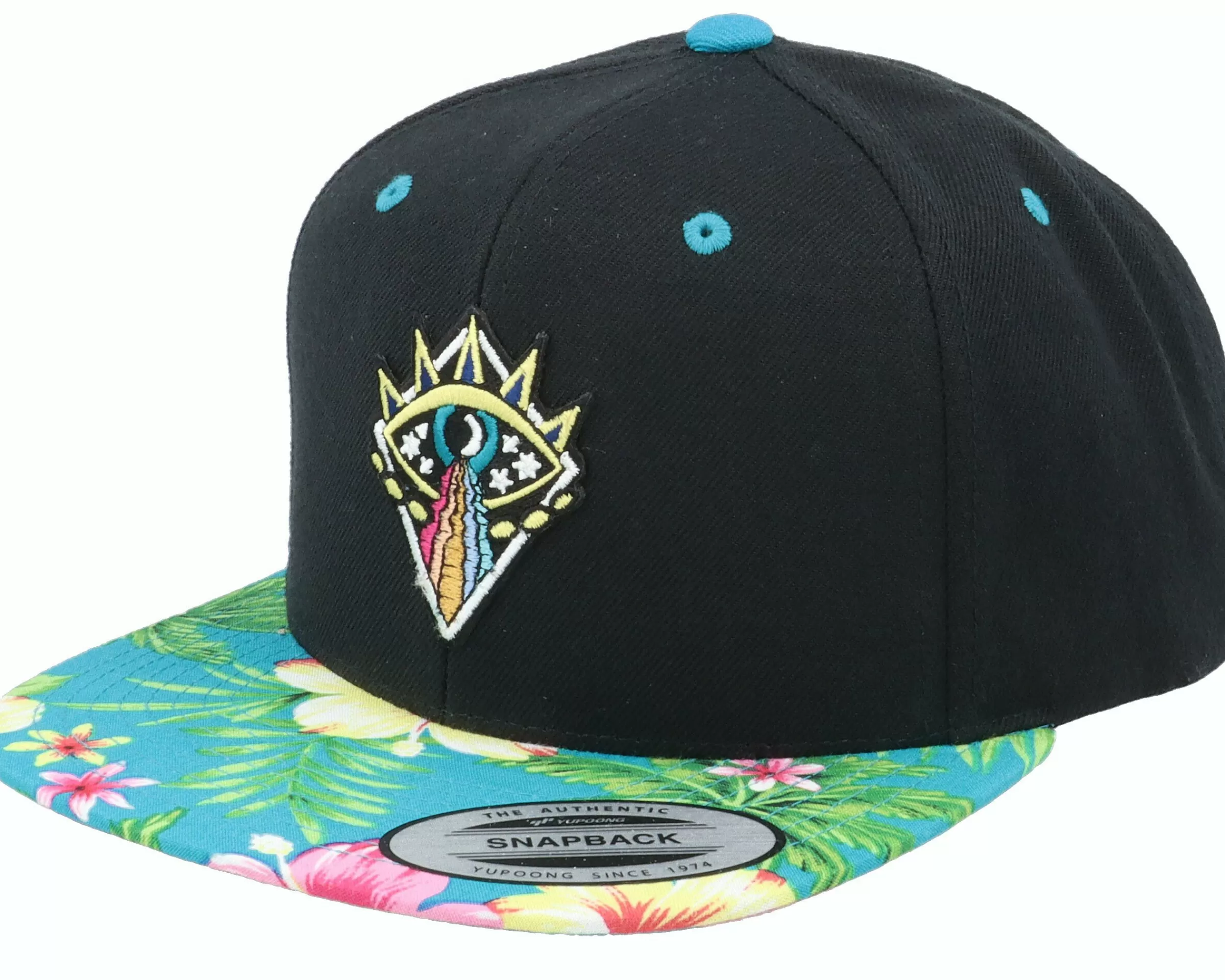 Iconic Psychadelic Acid Wisdom Eye Black/Hawaii Snapback - -Unisex Snapback