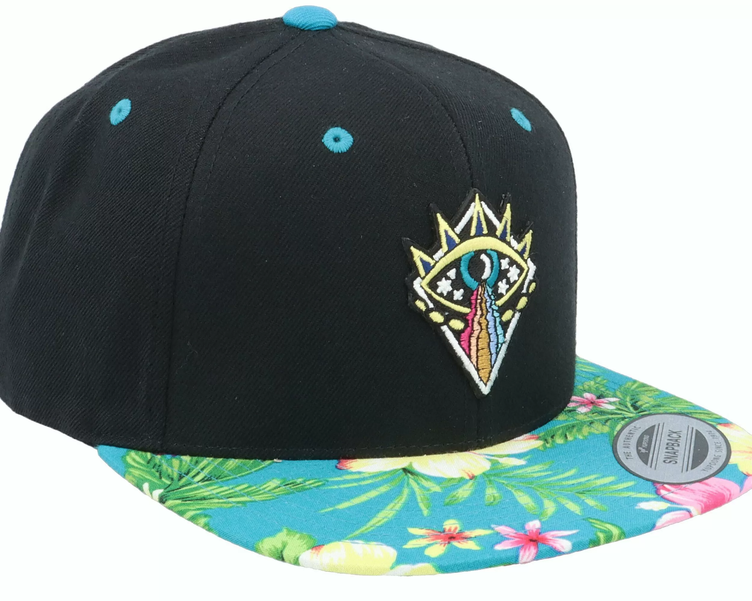 Iconic Psychadelic Acid Wisdom Eye Black/Hawaii Snapback - -Unisex Snapback