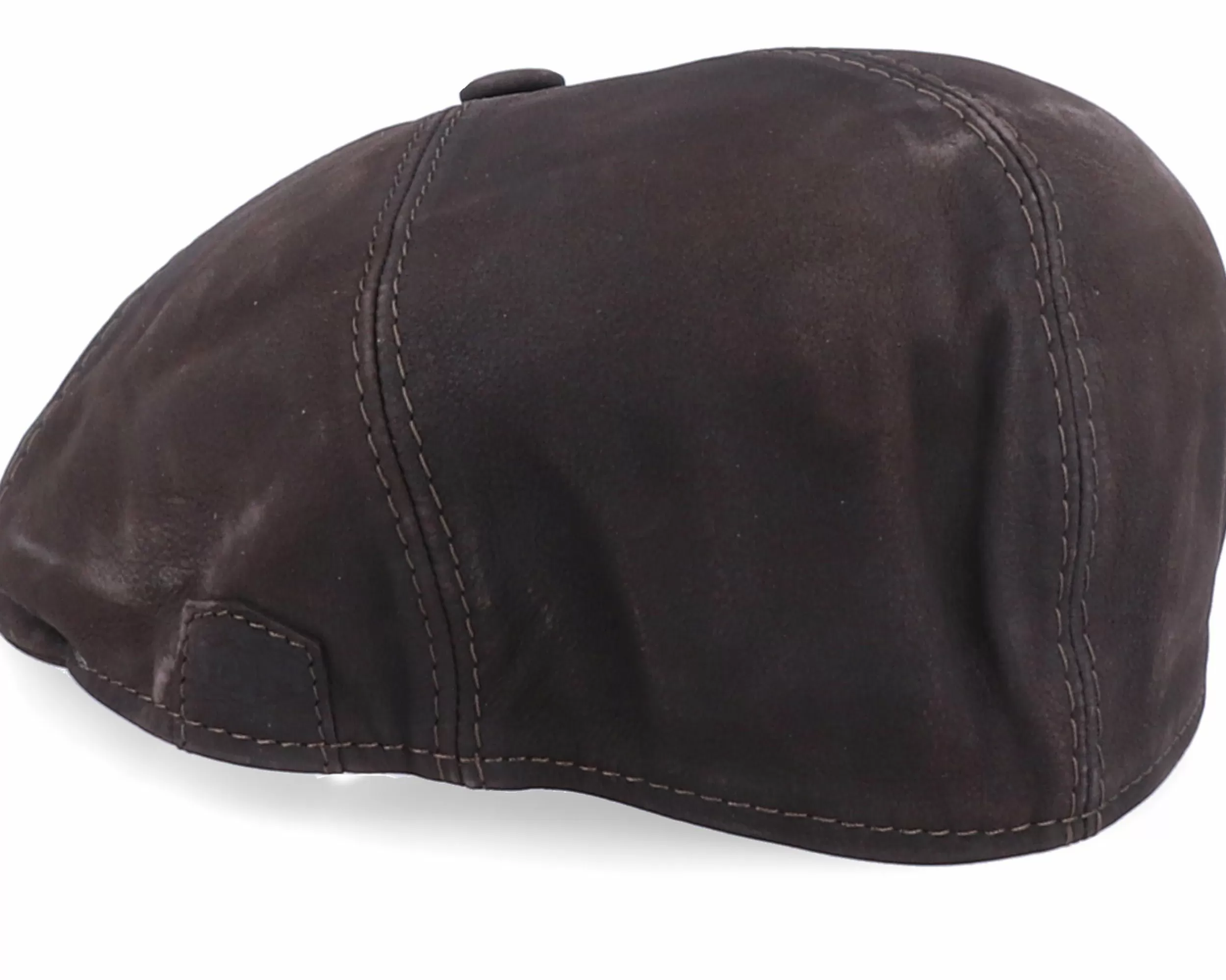 MJM Hats Rebel Nappa Wax Brown Flat Cap - -Unisex Flat Caps