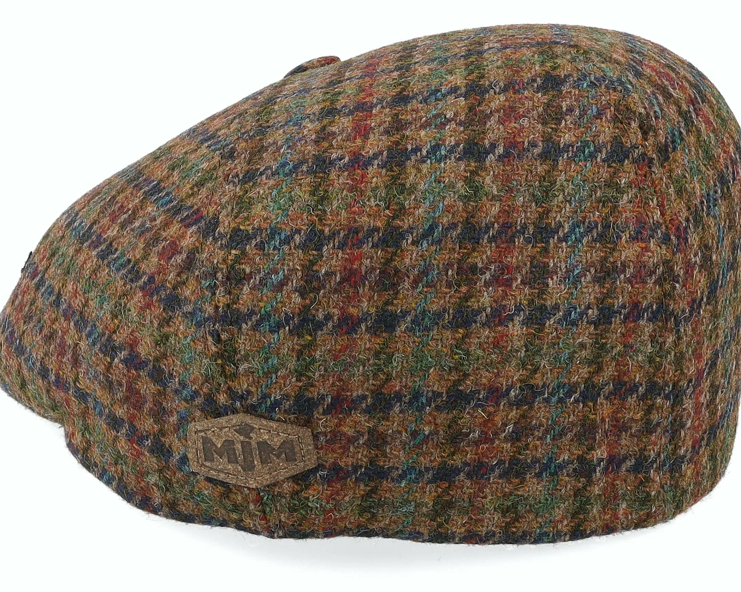 MJM Hats Rebel Virgin Wool Brown Check Flat Cap - -Unisex Flat Caps