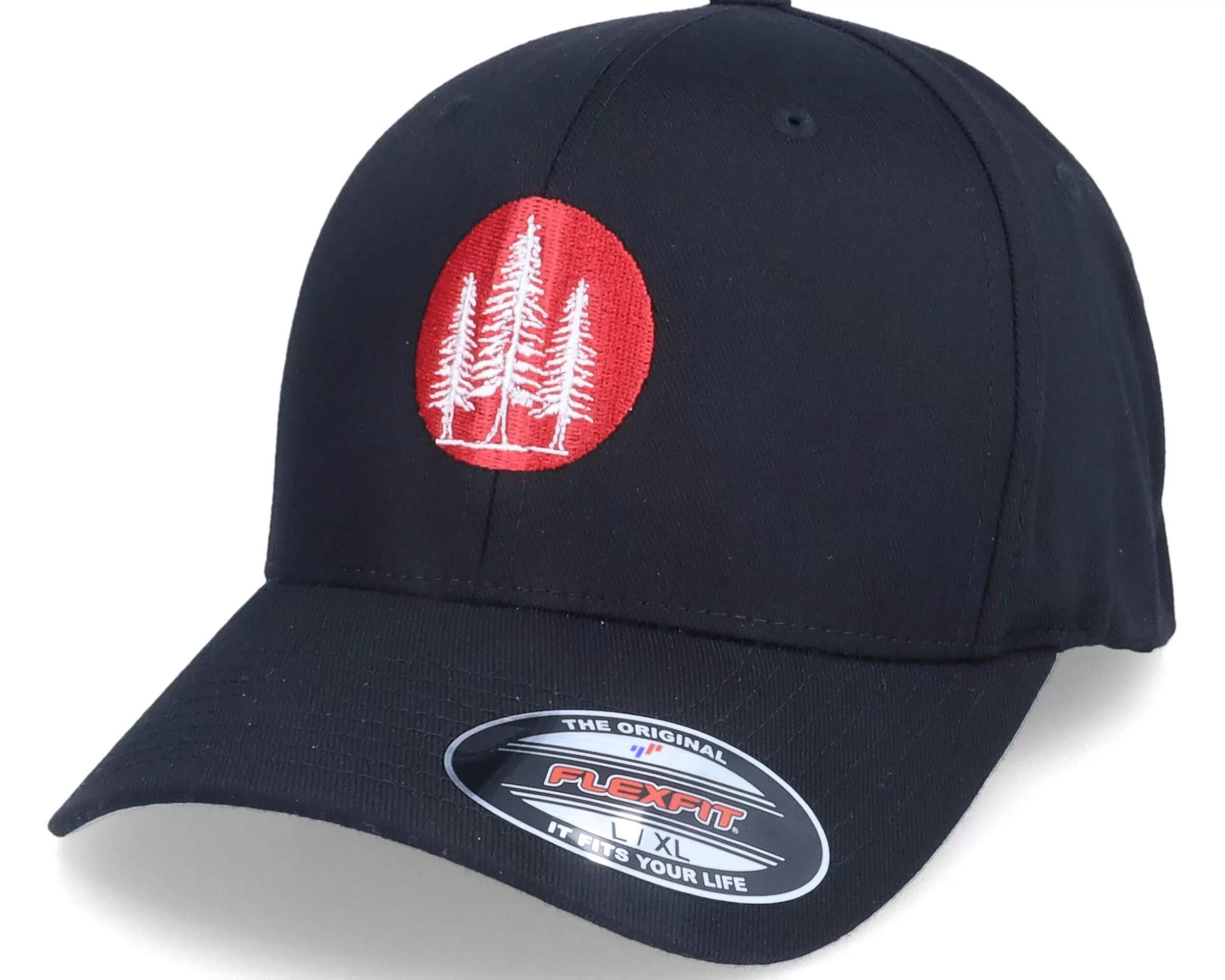 Iconic Red Pine Tree Logo Black Flexfit - -Unisex Flexfit