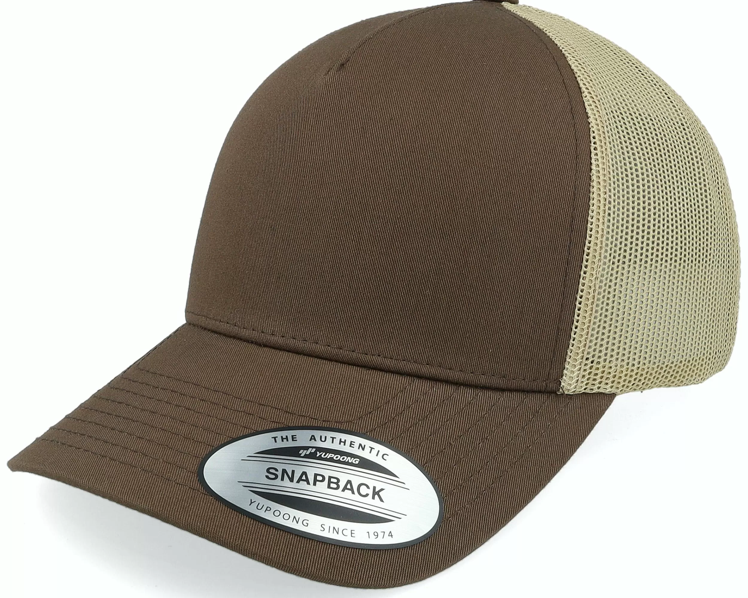 Yupoong Retro Brown/Khaki A-Frame Trucker - -Unisex Trucker