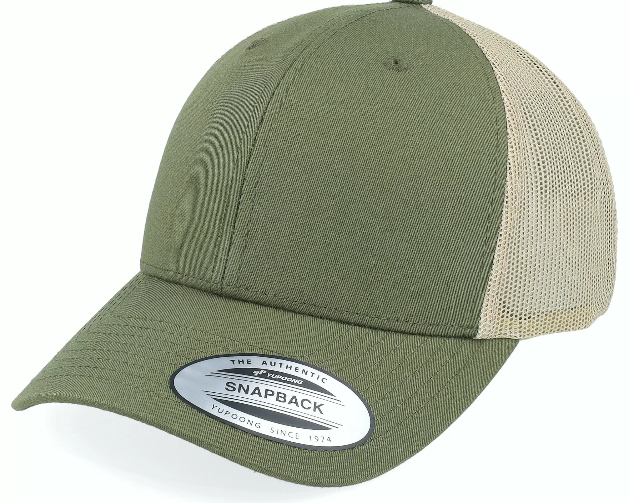 Yupoong Retro Cap 2-Tone Mossgreen/Khaki Trucker - -Unisex Trucker