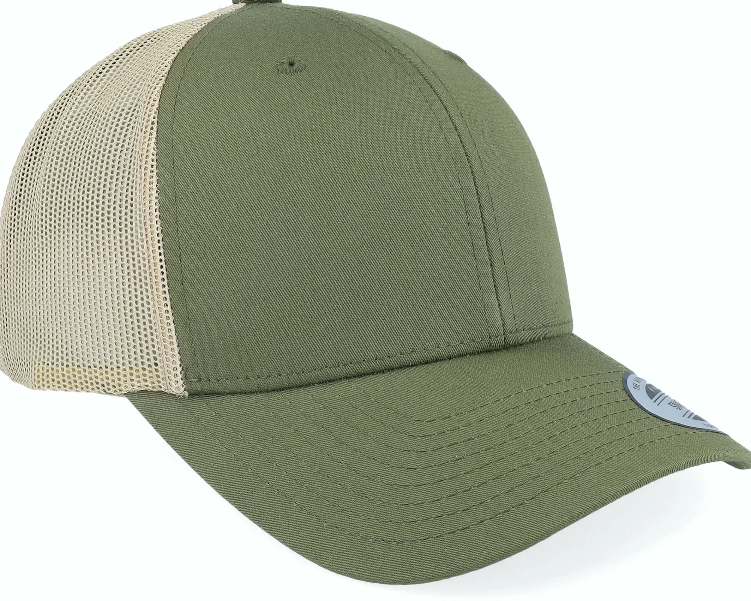 Yupoong Retro Cap 2-Tone Mossgreen/Khaki Trucker - -Unisex Trucker