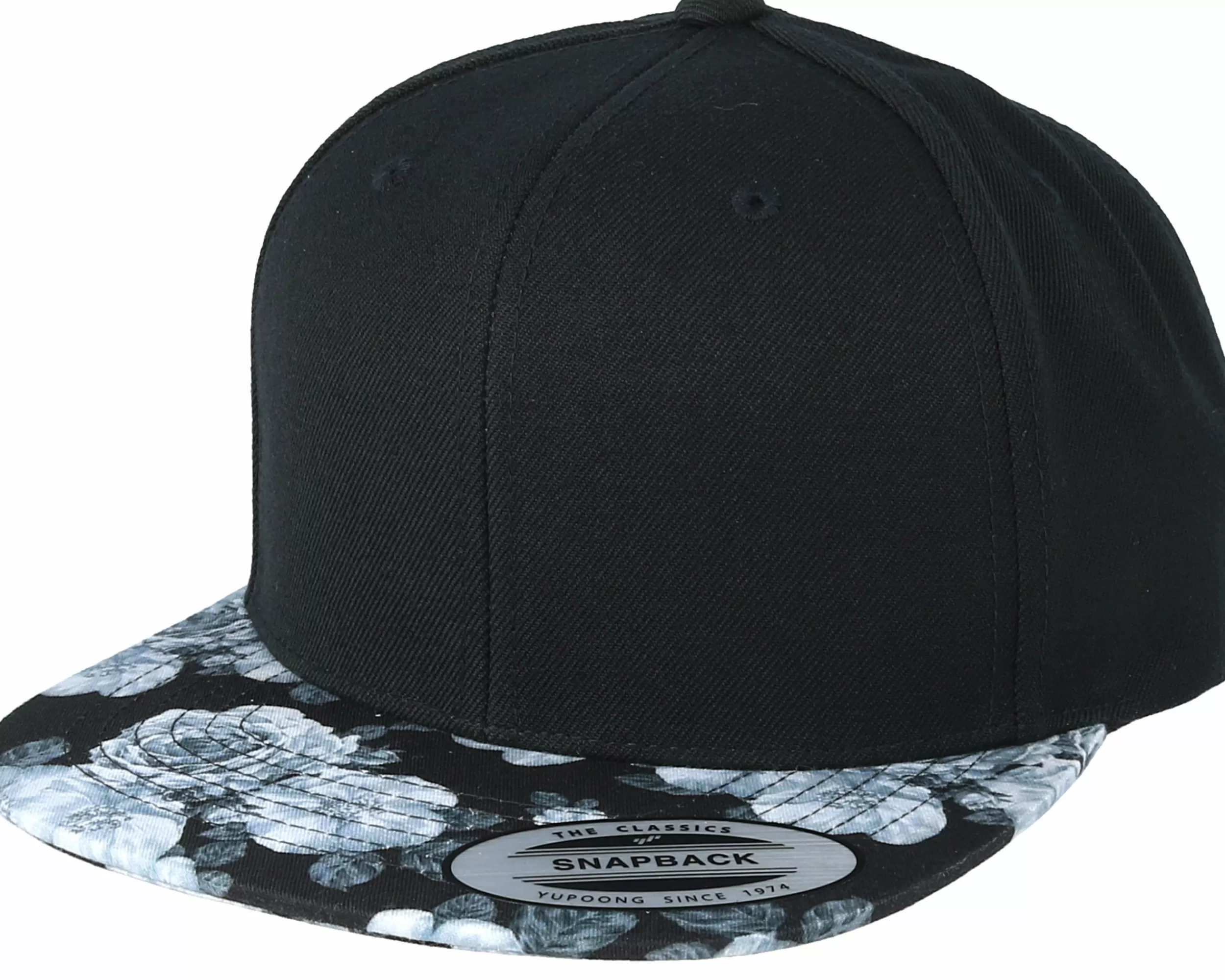 Yupoong Roses Black/Grey Snapback - -Unisex Snapback