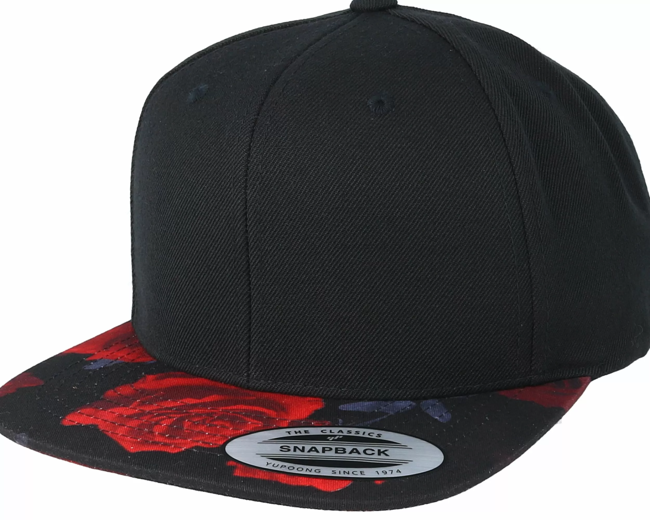 Yupoong Roses Black/Red Snapback - -Unisex Snapback