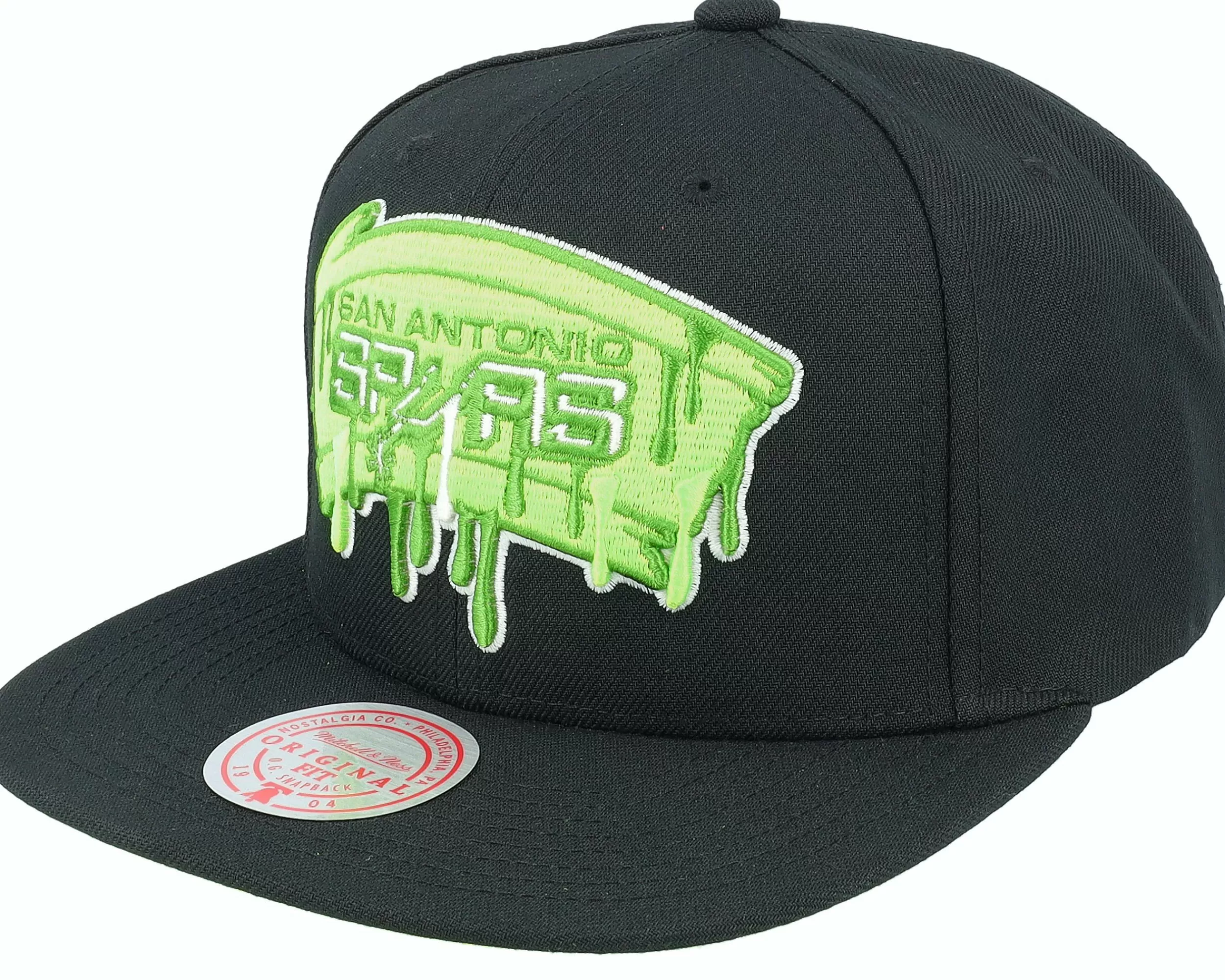 Mitchell & Ness San Antonio Spurs Slime Drip Black Snapback - -Unisex Snapback