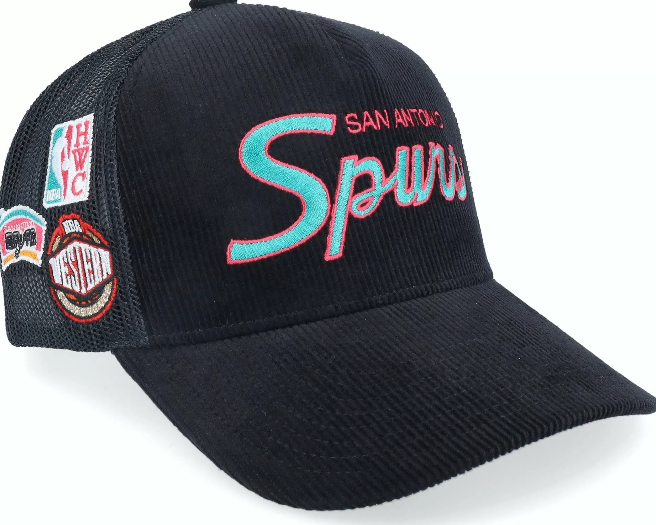 Mitchell & Ness San Antonio Spurs Times Up Black Trucker - -Unisex Trucker