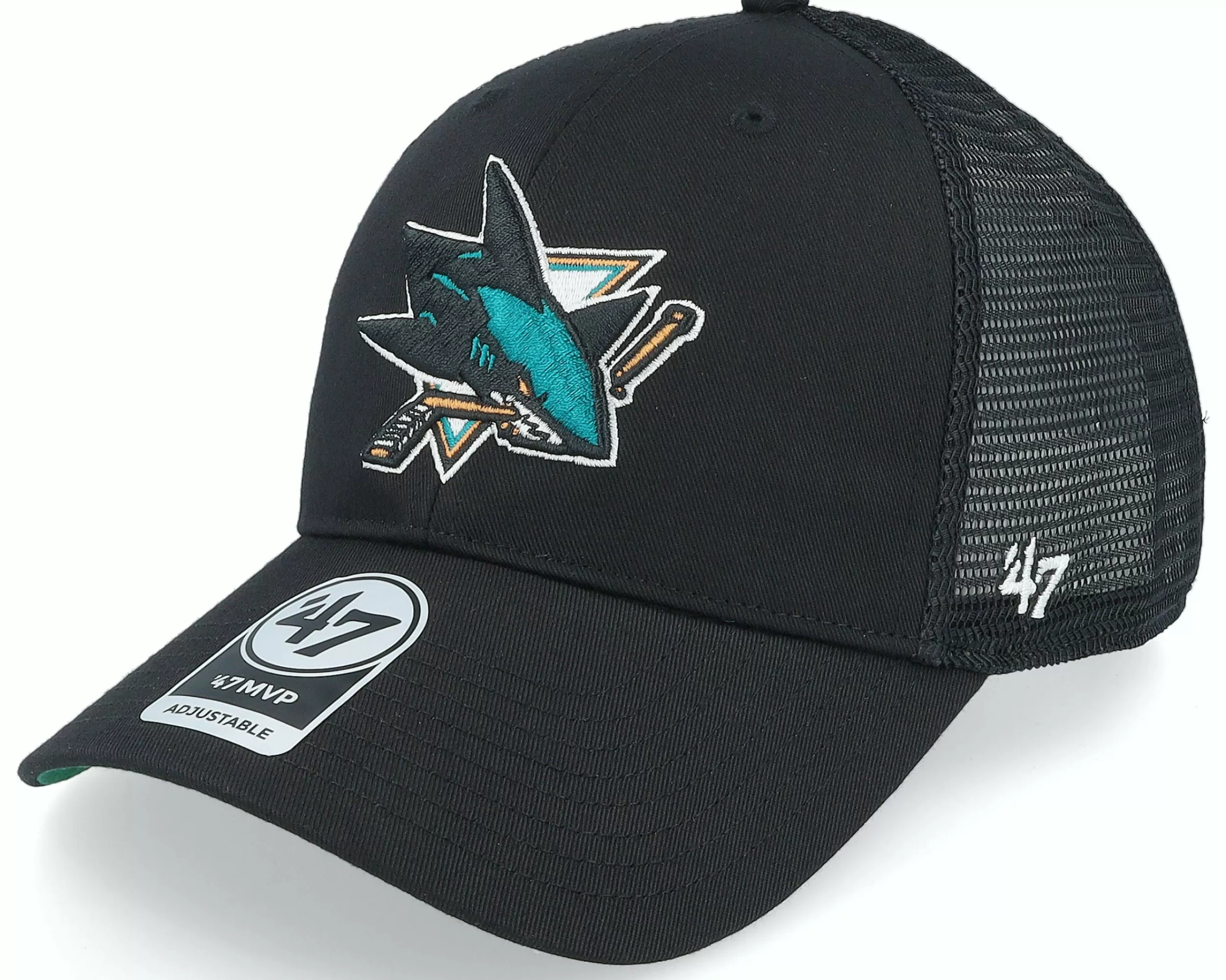 47 Brand San Jose Sharks Branson Mvp Black Trucker - -Unisex Adjustable