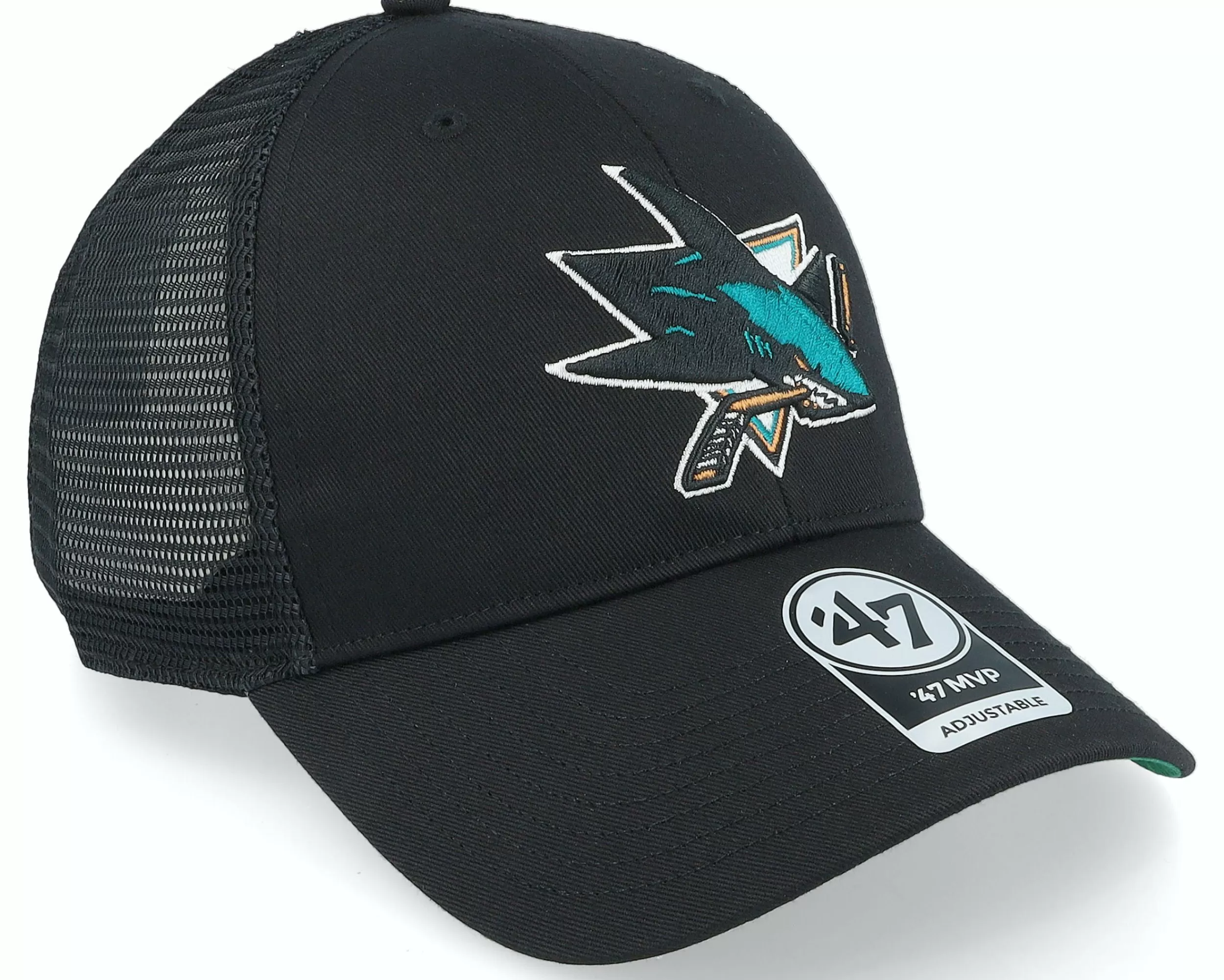 47 Brand San Jose Sharks Branson Mvp Black Trucker - -Unisex Adjustable