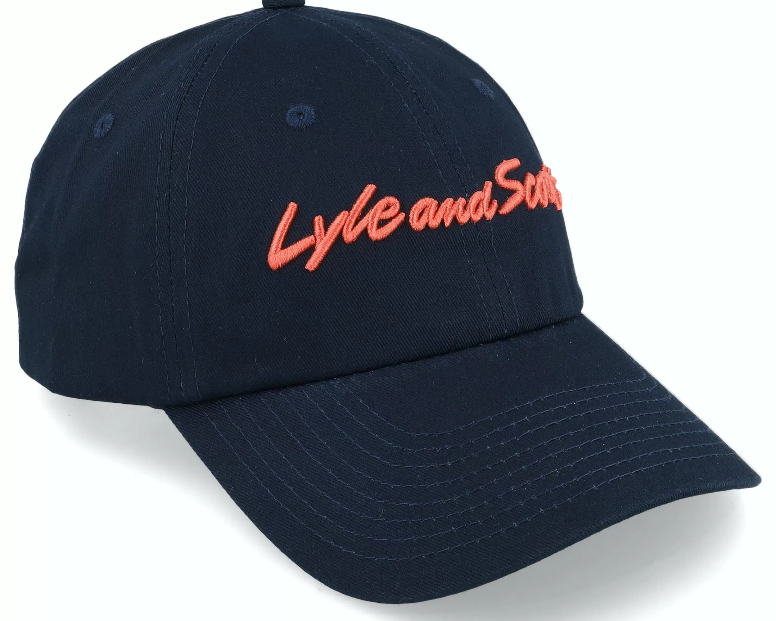 Lyle & Scott Script Embroidery Baseball Cap Dark Navy Dad Cap - -Unisex Dad Cap