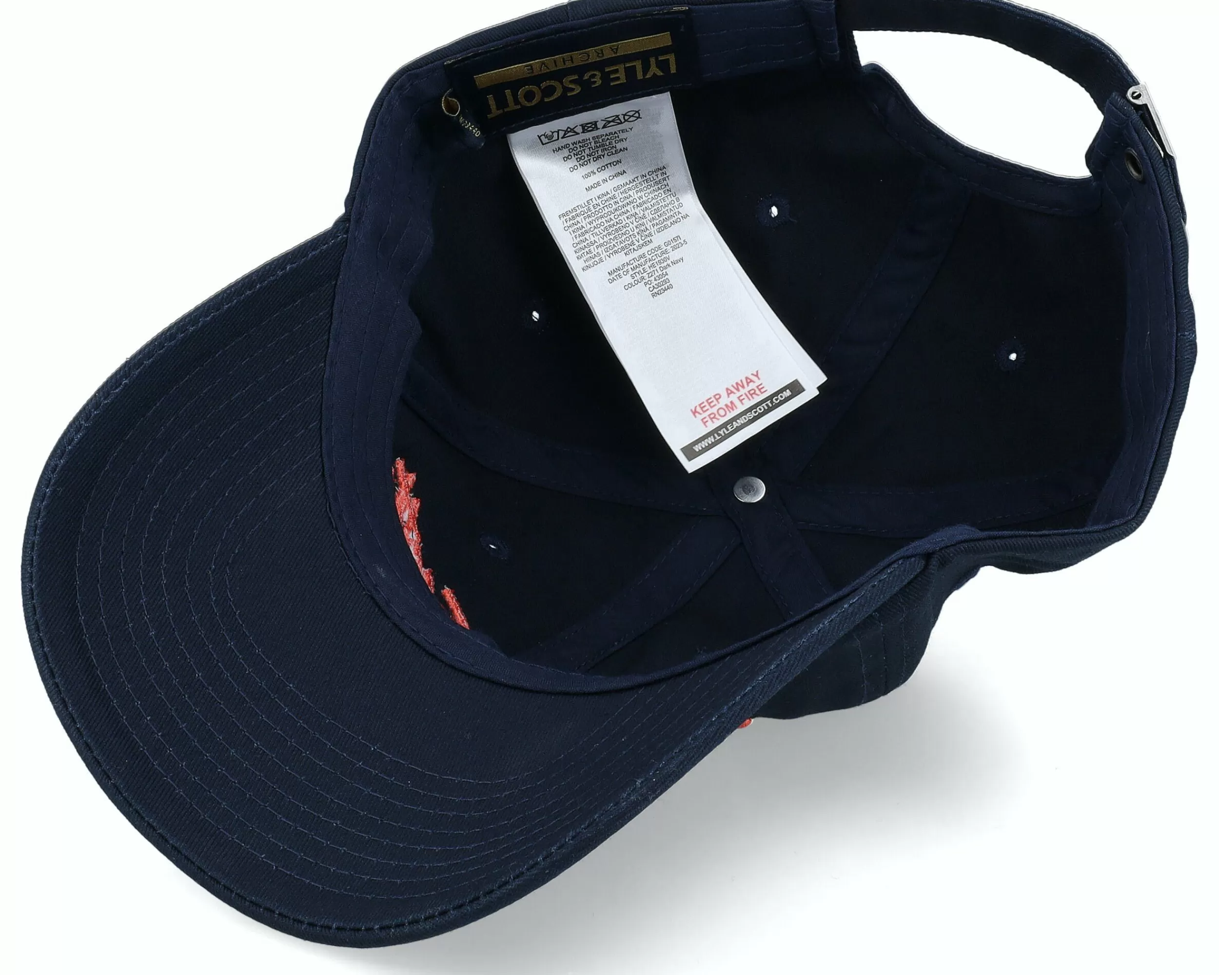 Lyle & Scott Script Embroidery Baseball Cap Dark Navy Dad Cap - -Unisex Dad Cap