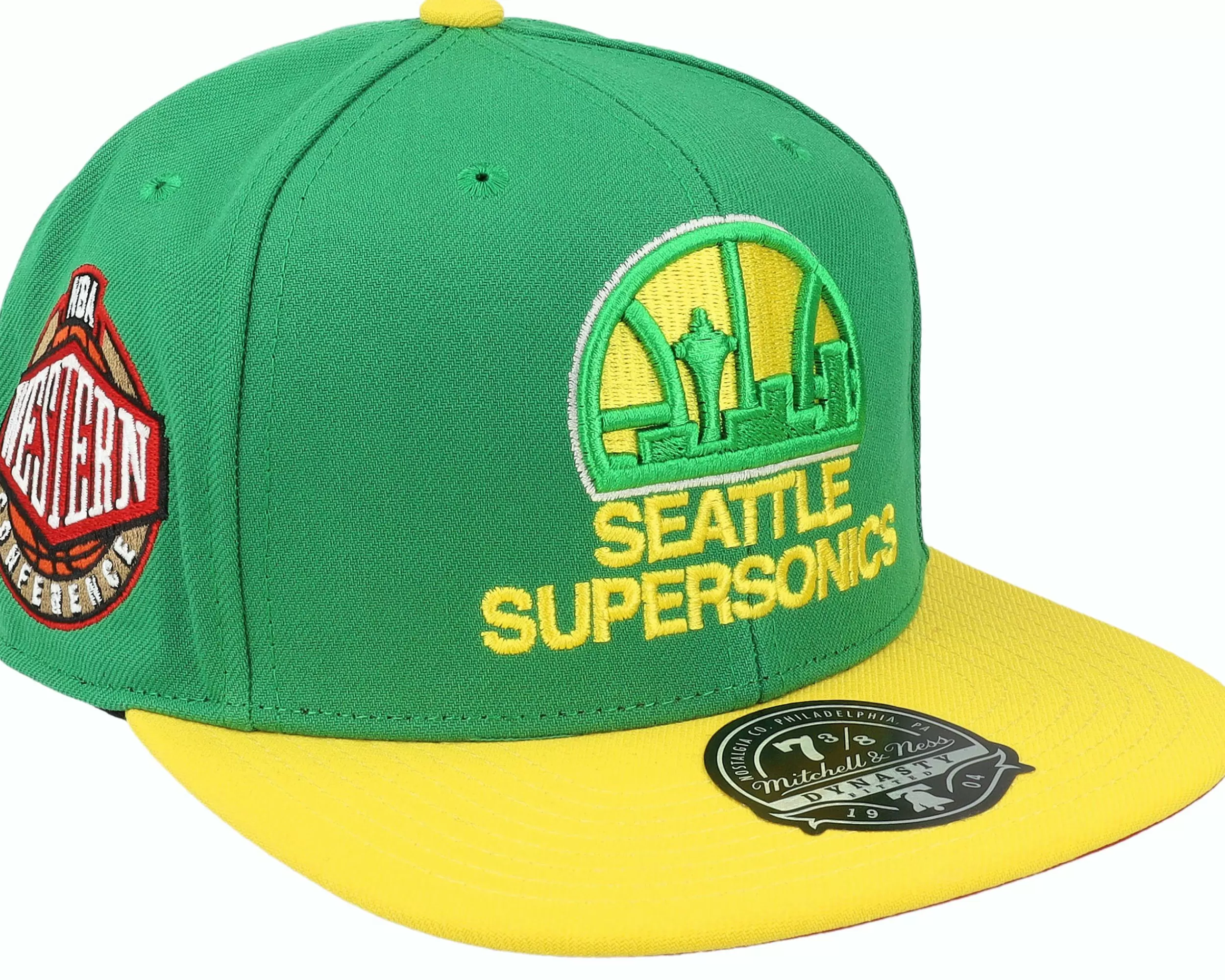 Mitchell & Ness Seattle Supersonics Coast2Coast Green/Yellow Fitted - -Unisex Fitted