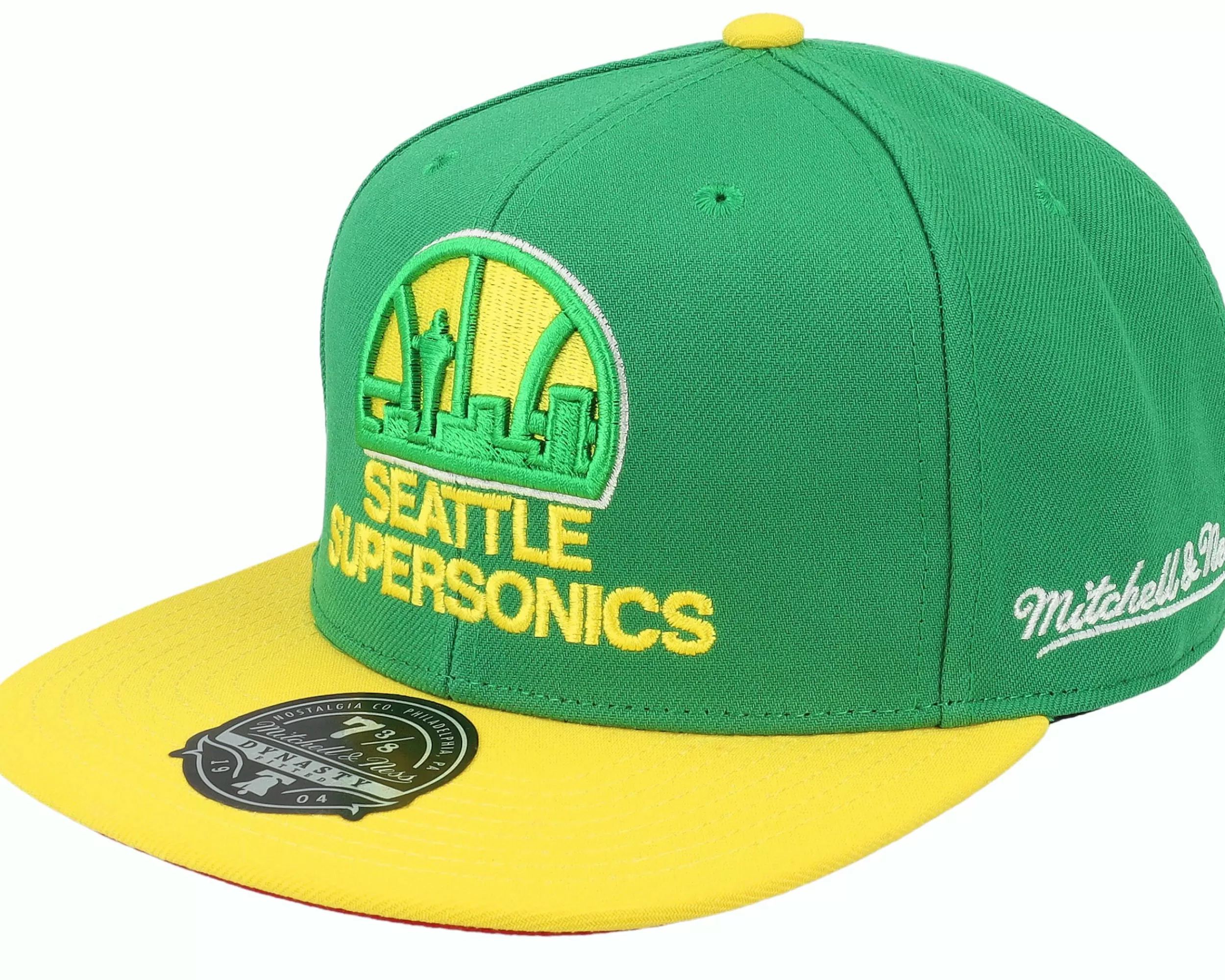 Mitchell & Ness Seattle Supersonics Coast2Coast Green/Yellow Fitted - -Unisex Fitted