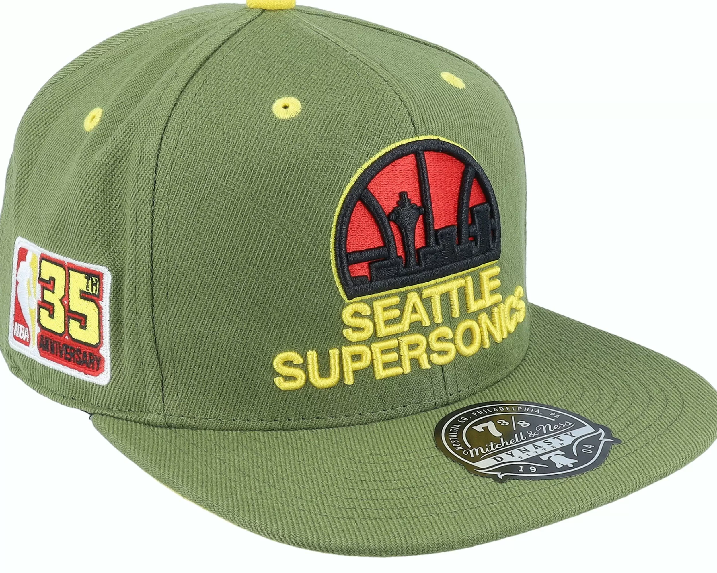 Mitchell & Ness Seattle Supersonics Dusty Olive Fitted - -Unisex Fitted