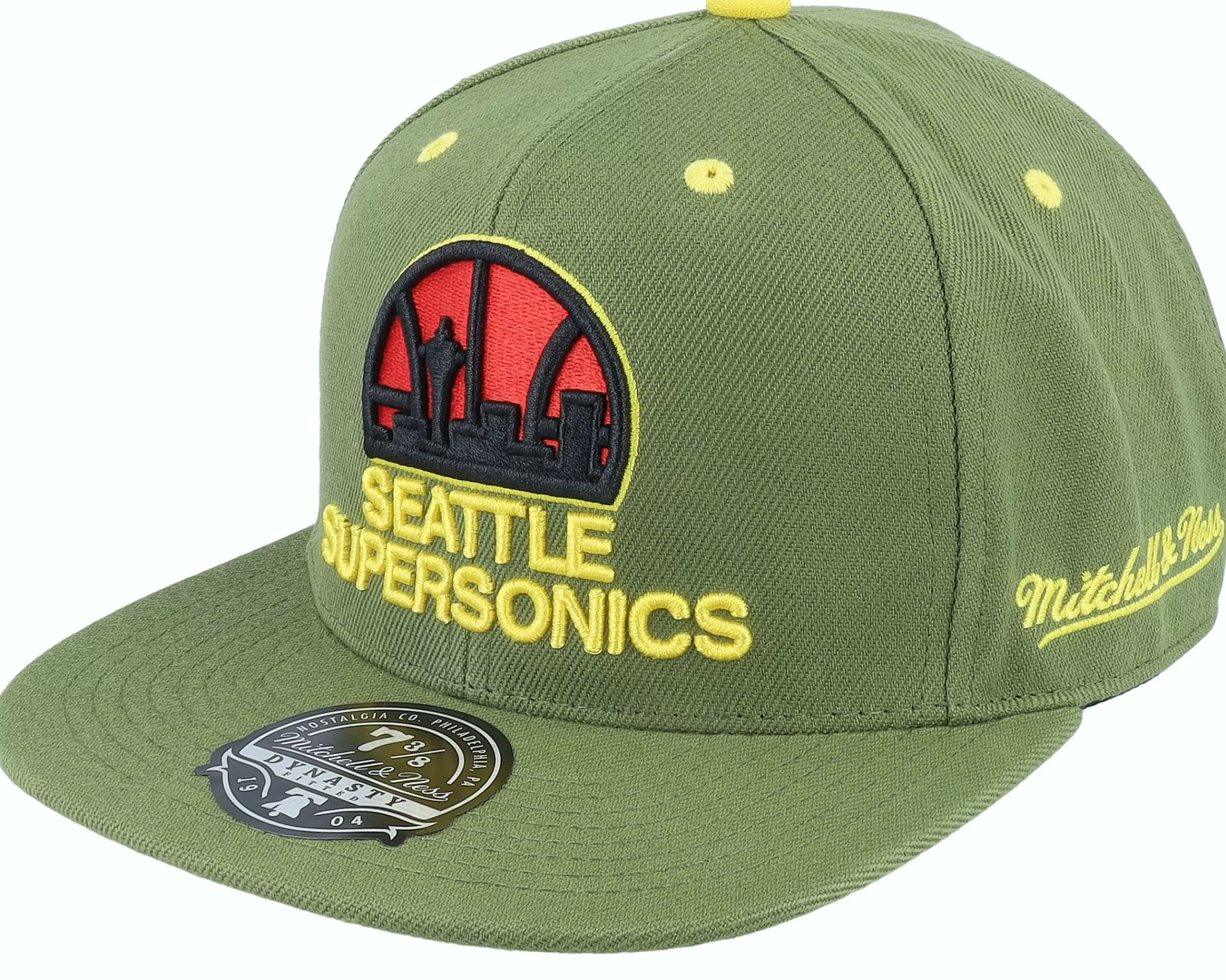 Mitchell & Ness Seattle Supersonics Dusty Olive Fitted - -Unisex Fitted