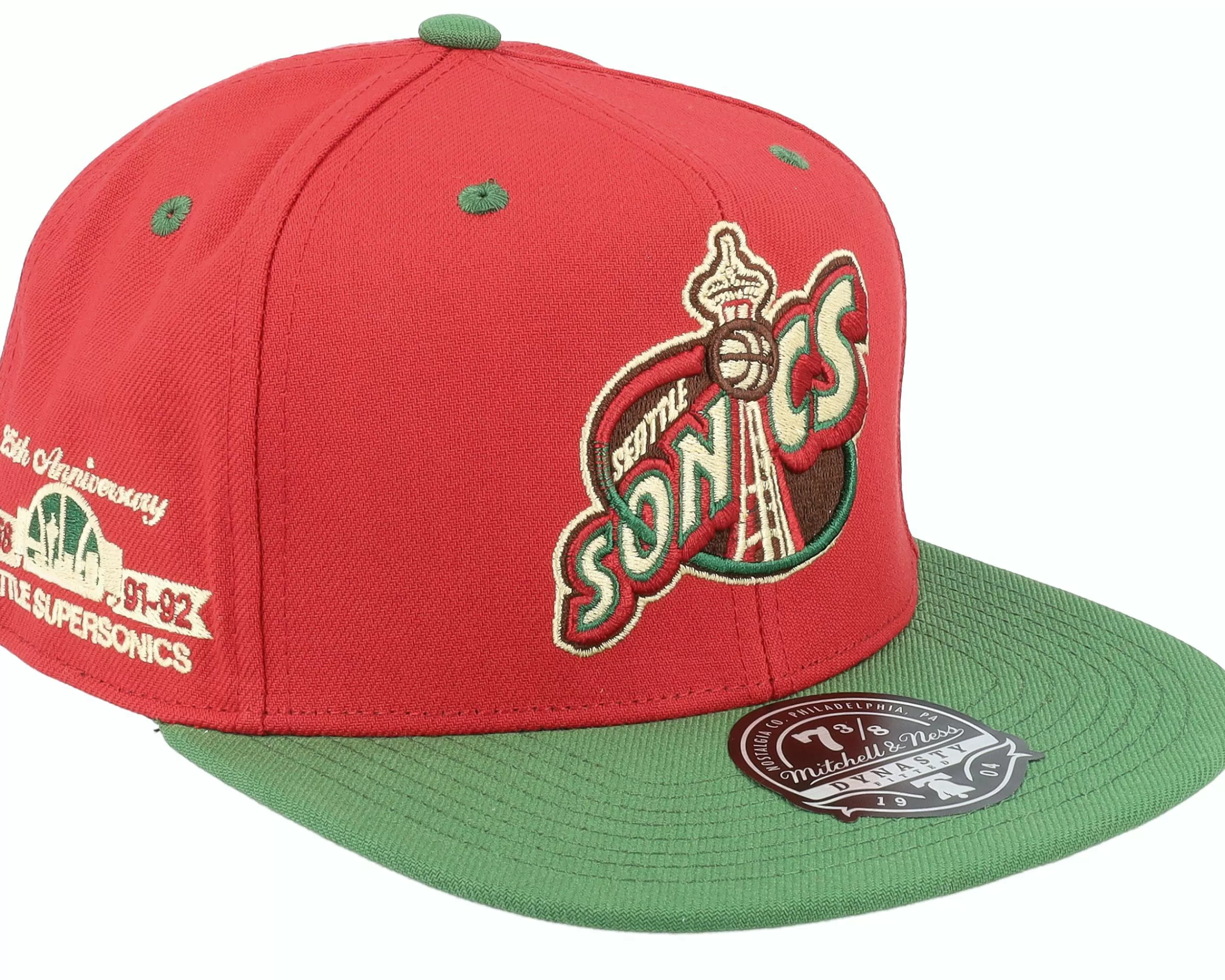 Mitchell & Ness Seattle Supersonics Nightmare Red/Green Fitted - -Unisex Fitted