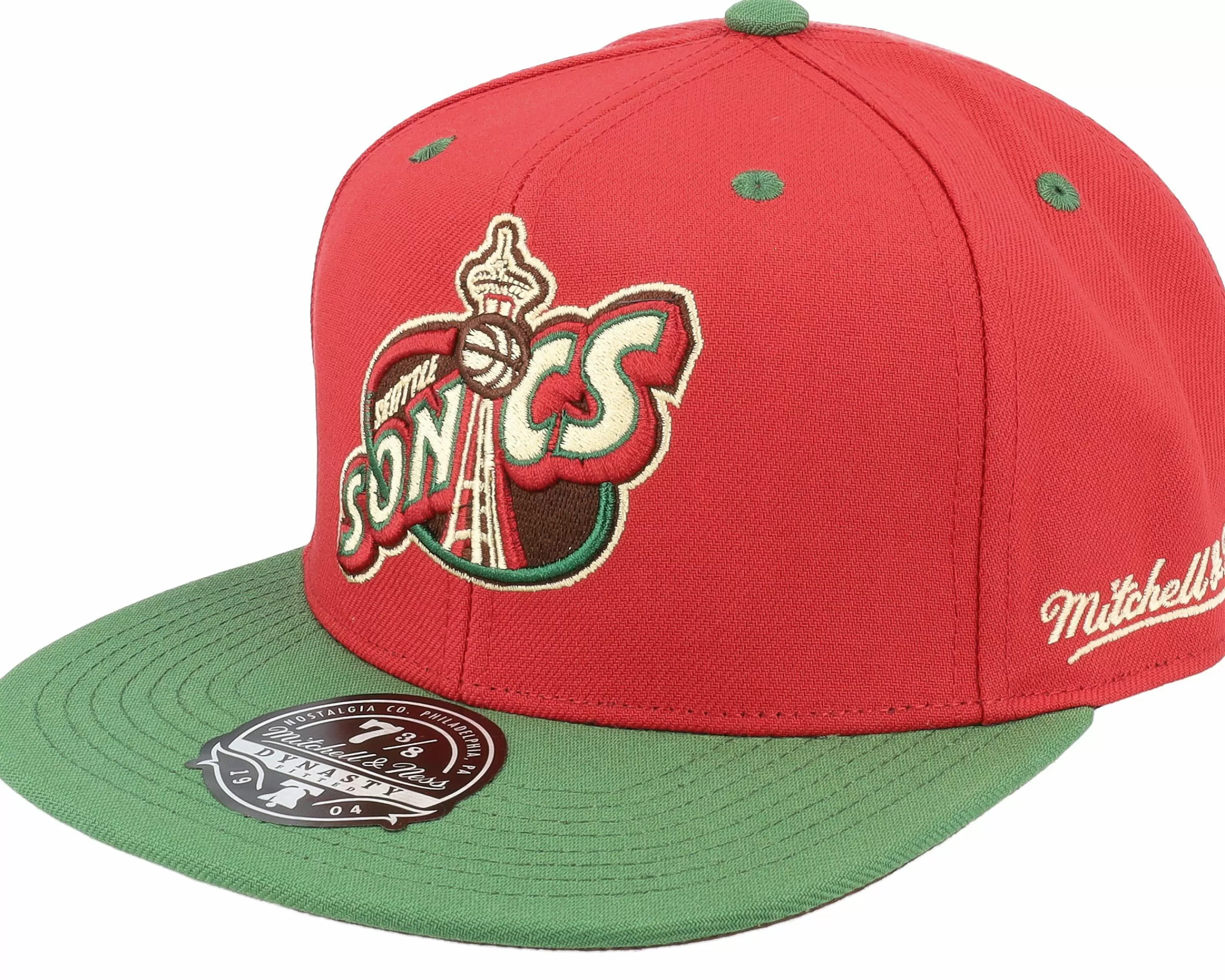 Mitchell & Ness Seattle Supersonics Nightmare Red/Green Fitted - -Unisex Fitted