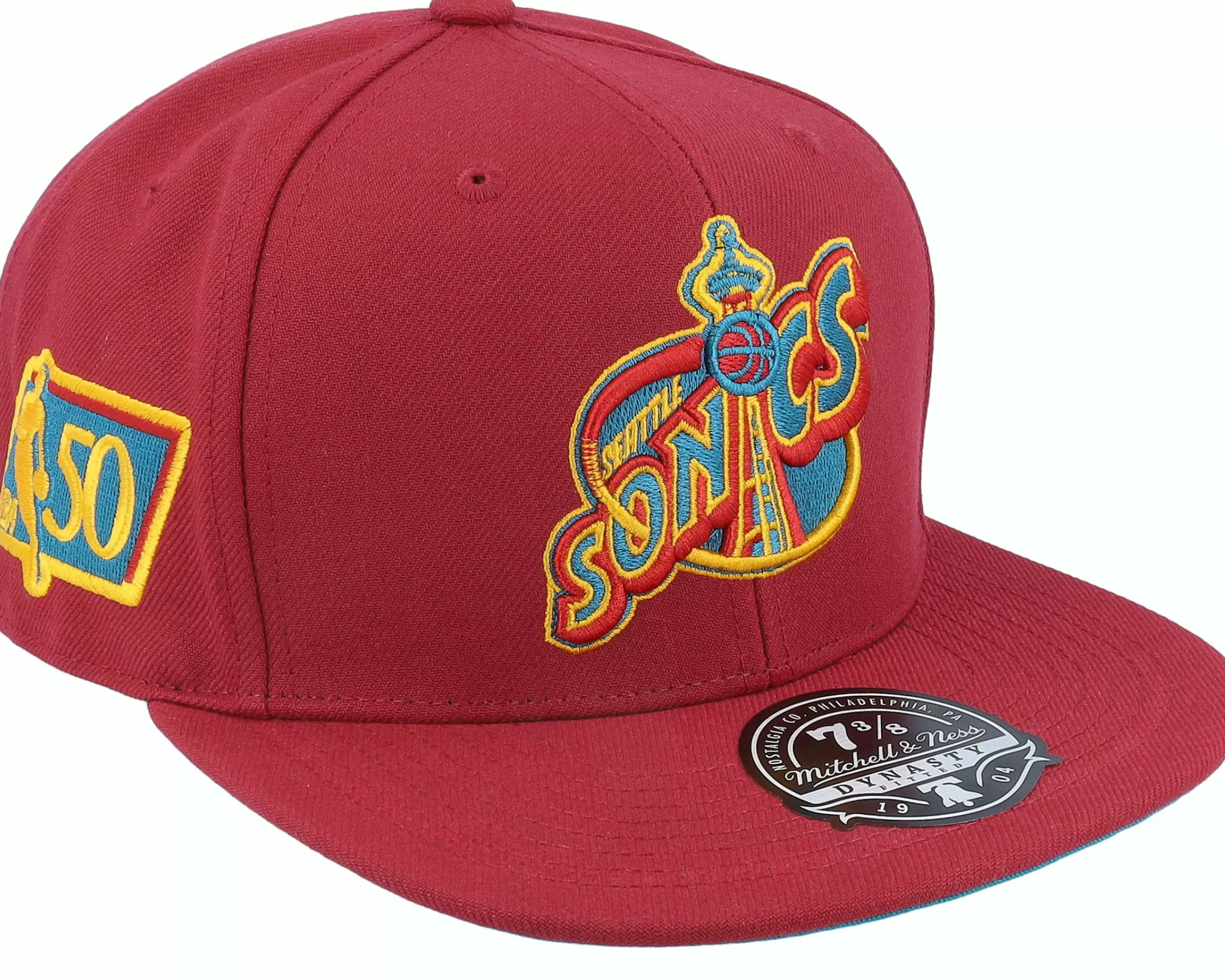 Mitchell & Ness Seattle Supersonics Northern Lights Cardinal Fitted - -Unisex Fitted