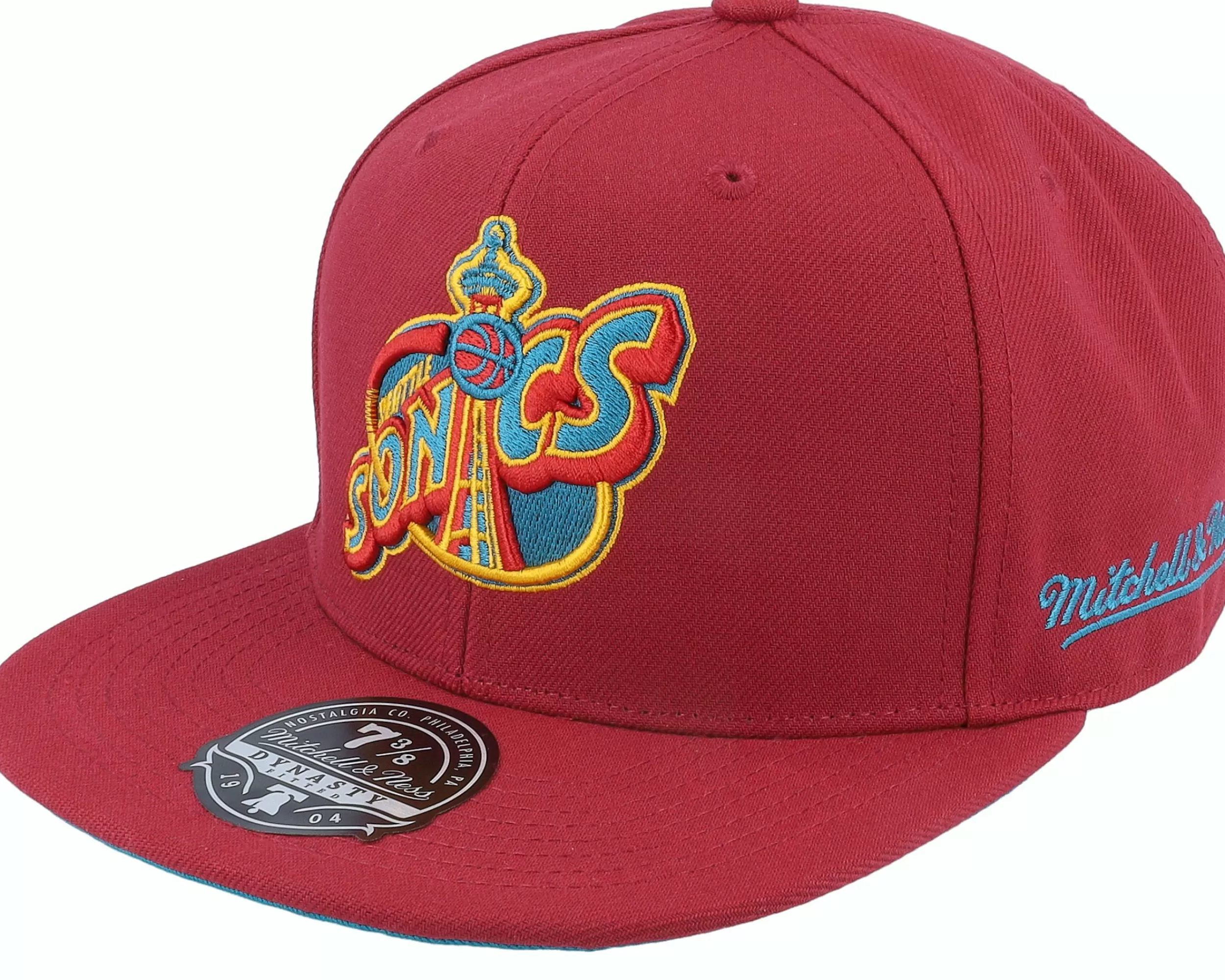 Mitchell & Ness Seattle Supersonics Northern Lights Cardinal Fitted - -Unisex Fitted