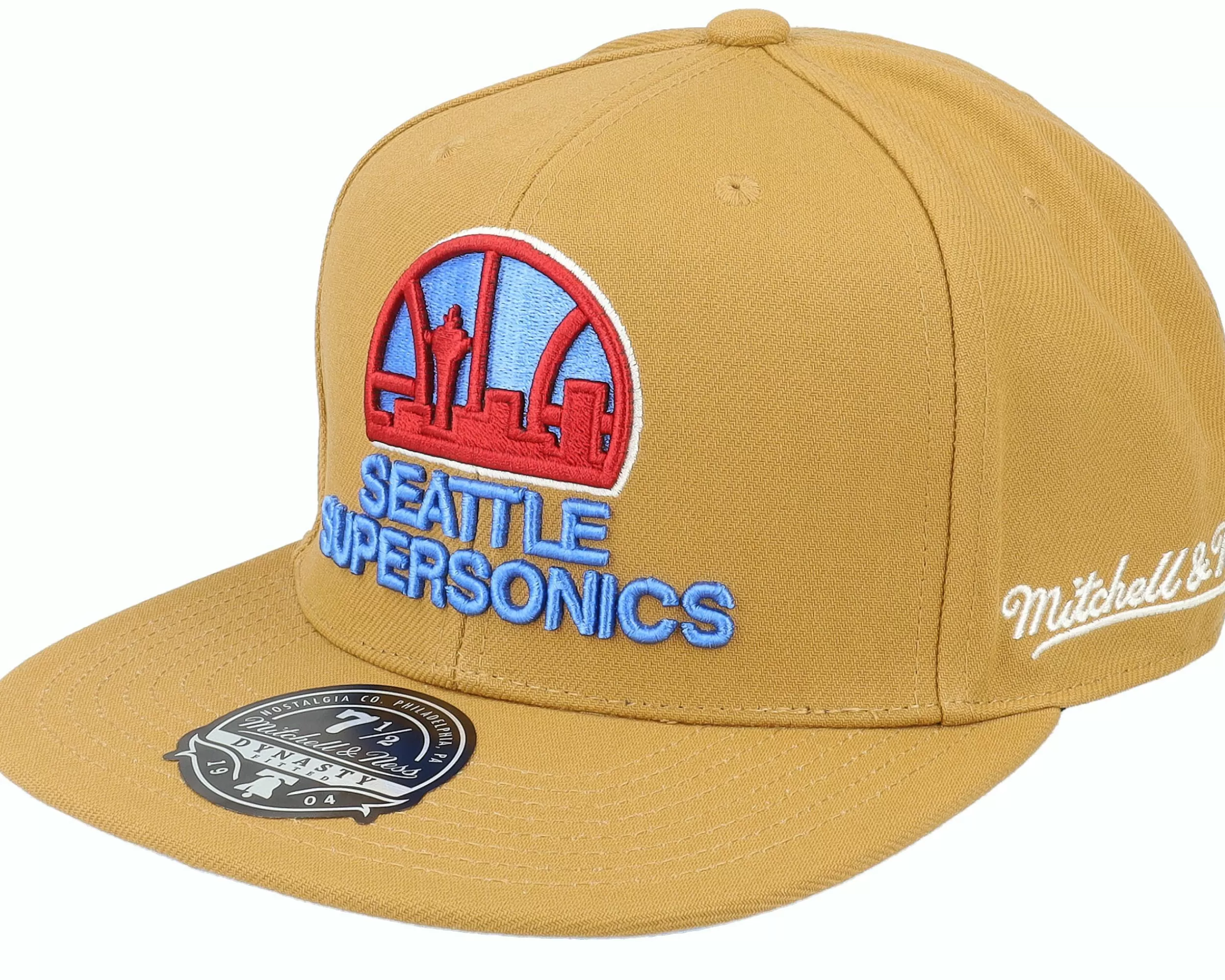 Mitchell & Ness Seattle Supersonics Sand And Sky Tan Fitted - -Unisex Fitted